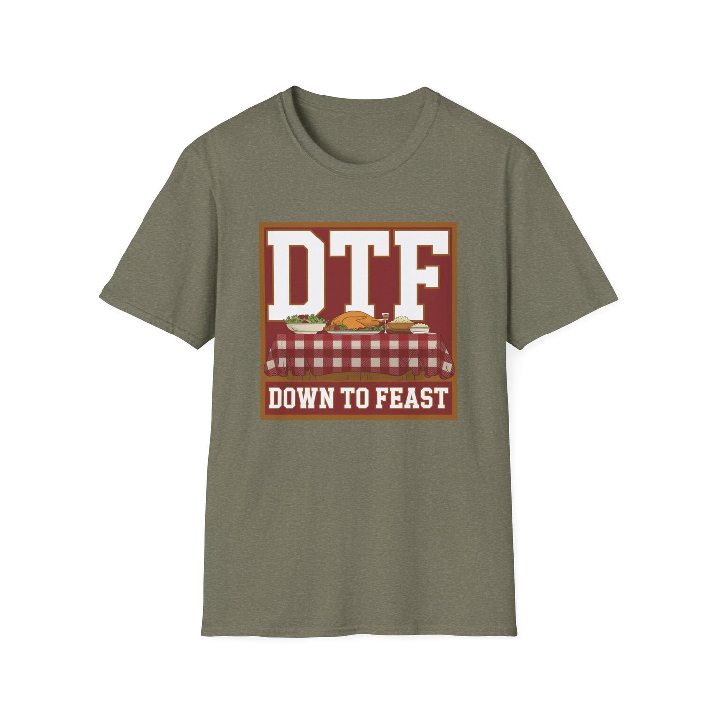 DTF Down to Feast Unisex Softstyle T-Shirt - Perfect for Food Lovers and Parties