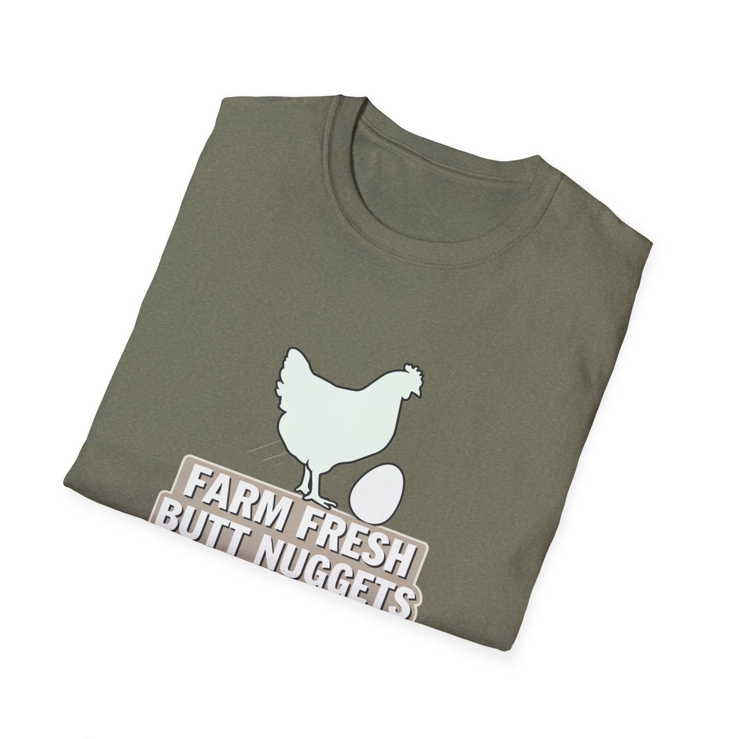 Farm Fresh Butt Nuggets Unisex T-Shirt - Fun Chicken Graphic Tee
