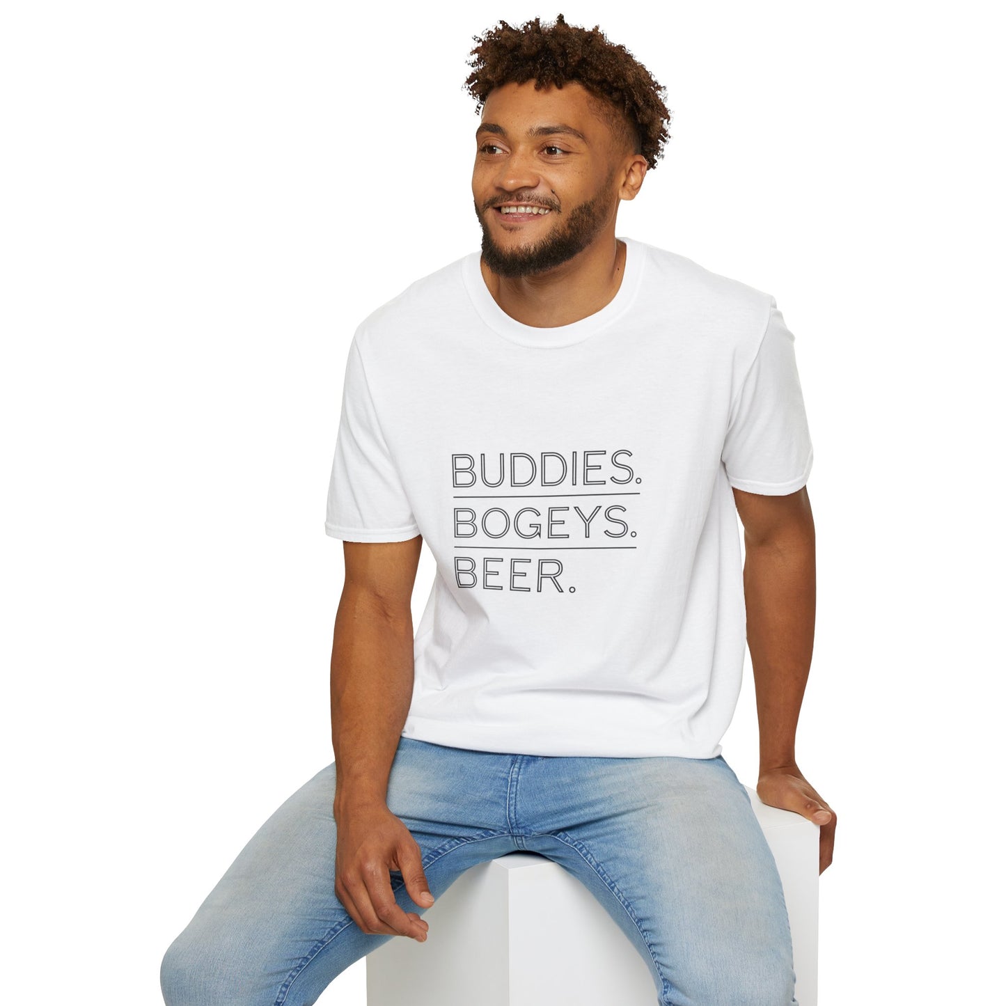 Buddies, Bogeys, Beer Unisex Softstyle T-Shirt