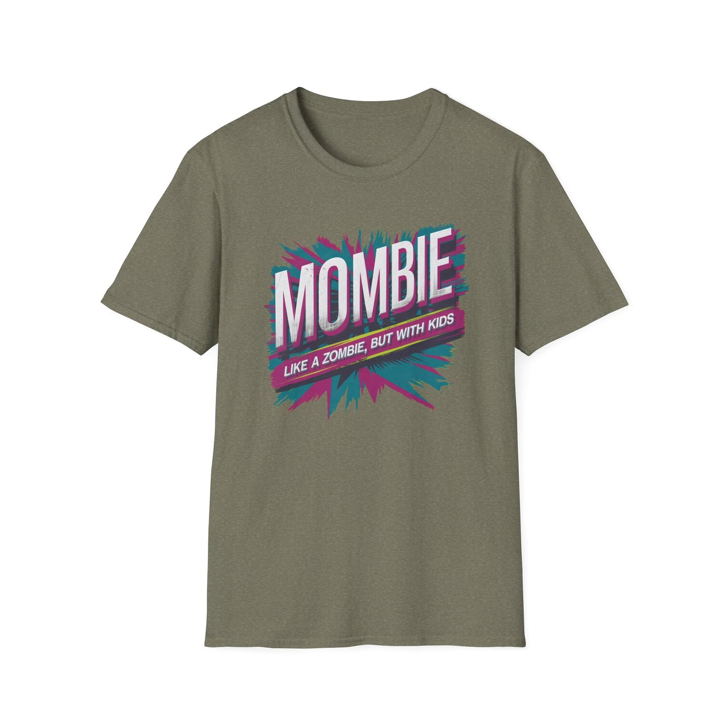 Mombie T-Shirt - Funny Parenting Gift, Unisex Softstyle Tee, Perfect for Moms, Halloween, Gift for New Moms, Casual Wear