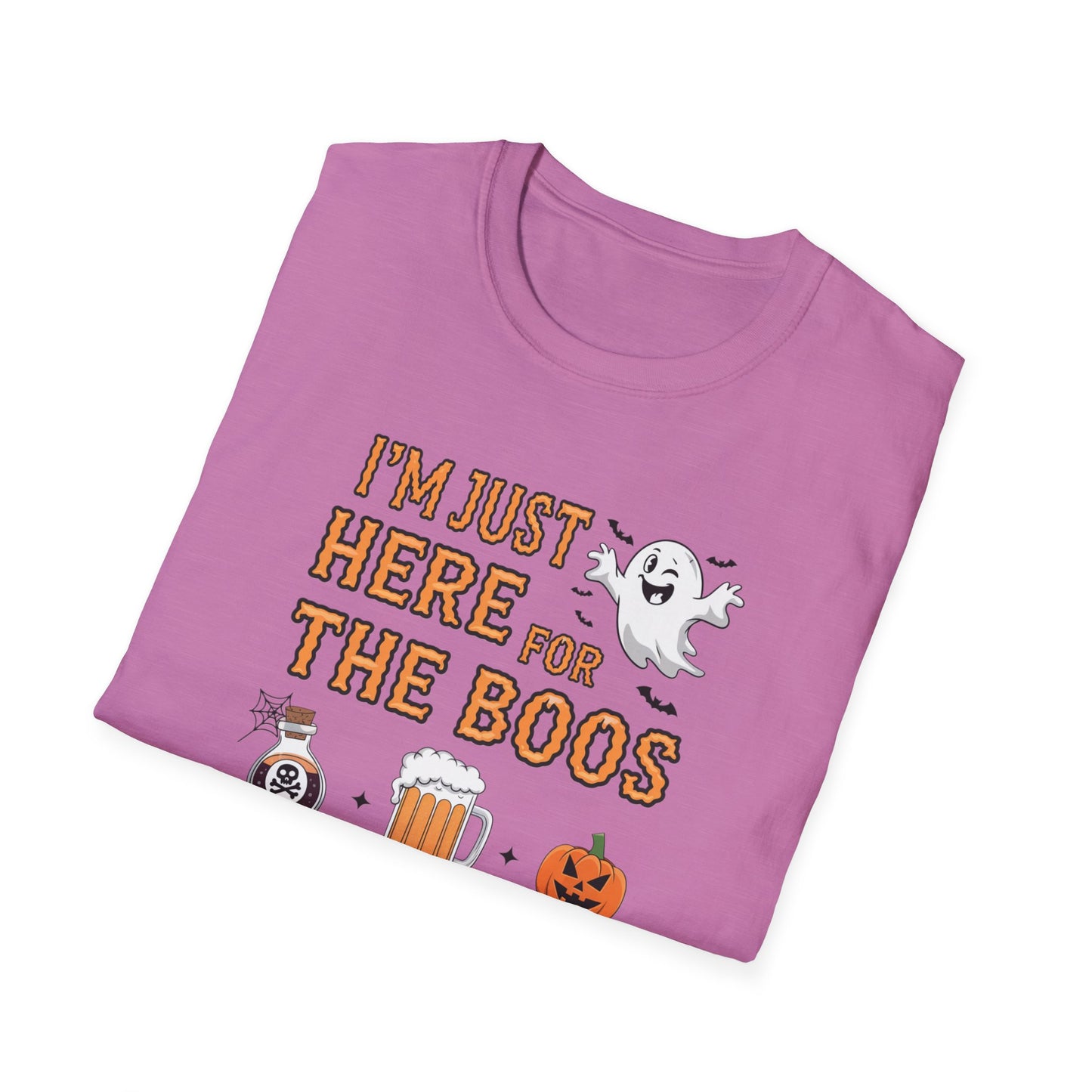 Halloween Ghost Graphic Tee, Unisex Softstyle T-Shirt, Funny Halloween Shirt, Fall Apparel, Spooky Party Outfit, Gifts for October