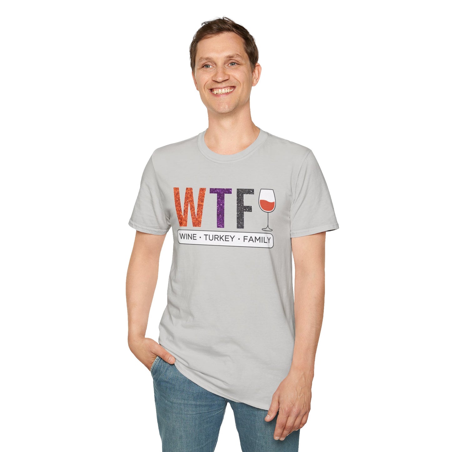 WTF Wine Turkey Family T-Shirt | Funny Thanksgiving Unisex Tee, Family Gathering Shirt, Wine Lover Gift, Holiday Apparel