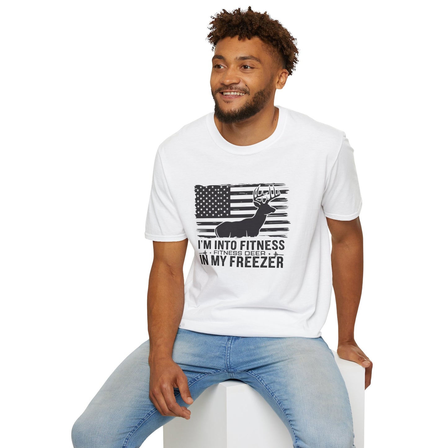 Funny Fitness Lover T-Shirt - "I’m Into Fitness, Fitness Deep in My Freezer" - Unisex Softstyle Tee