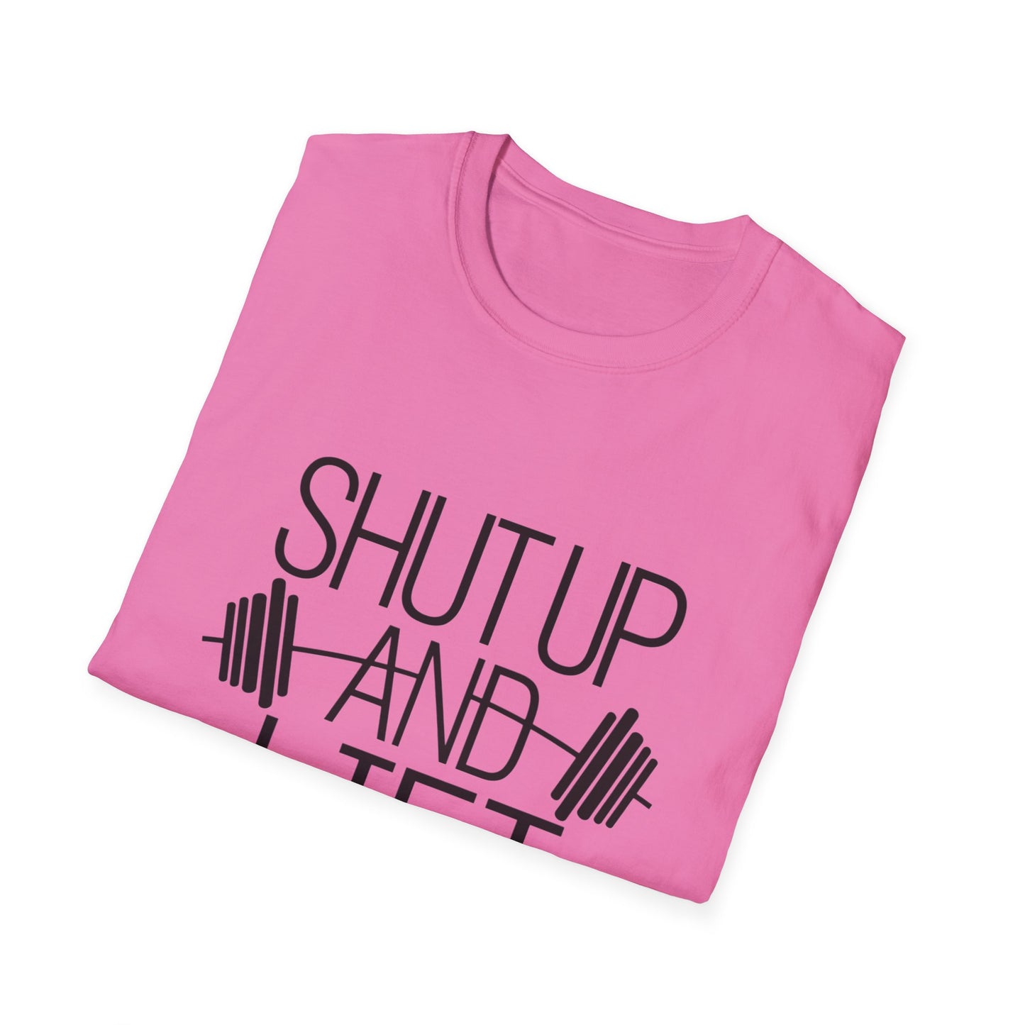 Fitness Motivation T-Shirt - "Shut Up and Lift" - Unisex Softstyle Tee for Gym Enthusiasts
