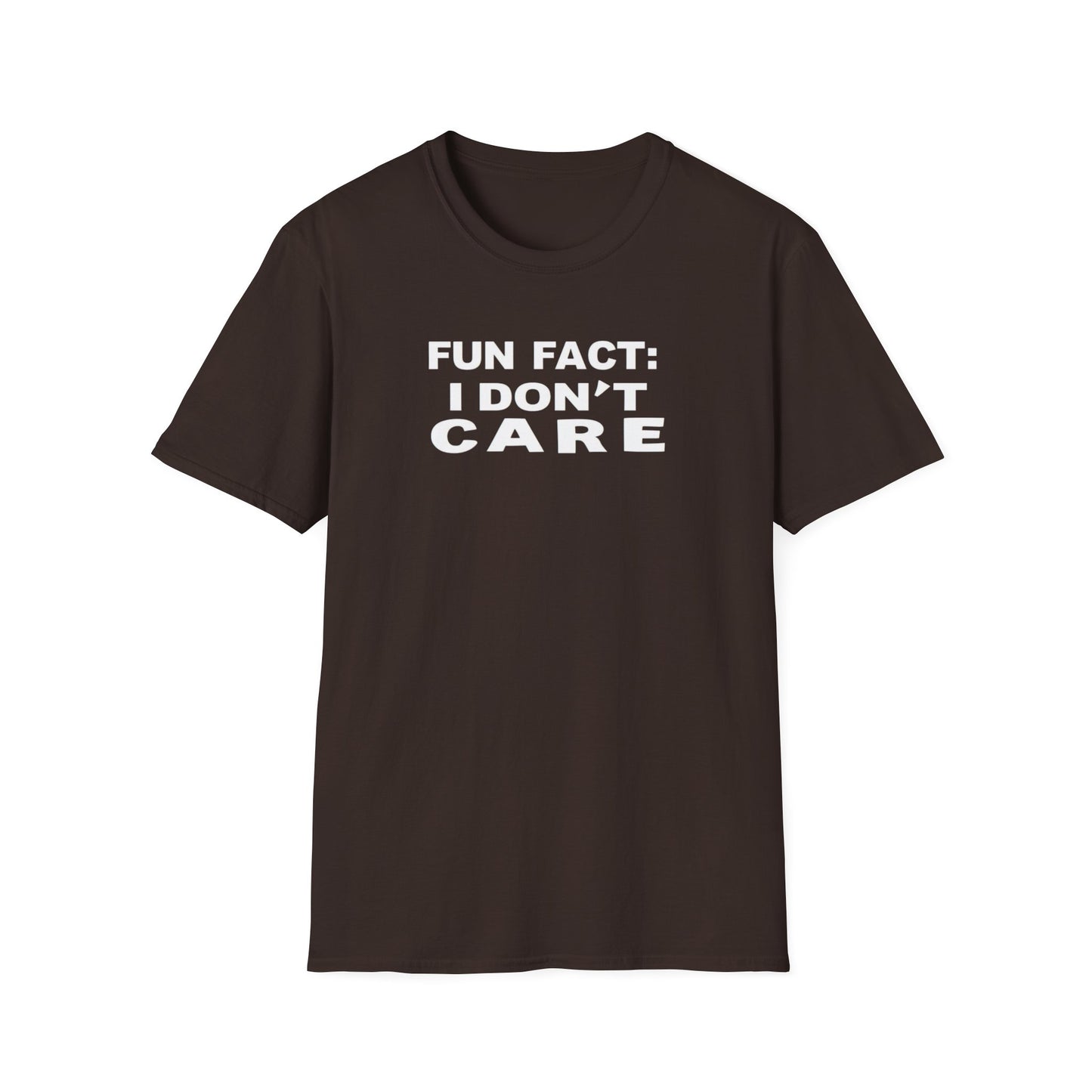 Casual Graphic Tee: Fun Fact I Don't Care, Comfy Shirt for Everyday Wear, Perfect Gift for Friends, Relaxed Style for Any Occasion