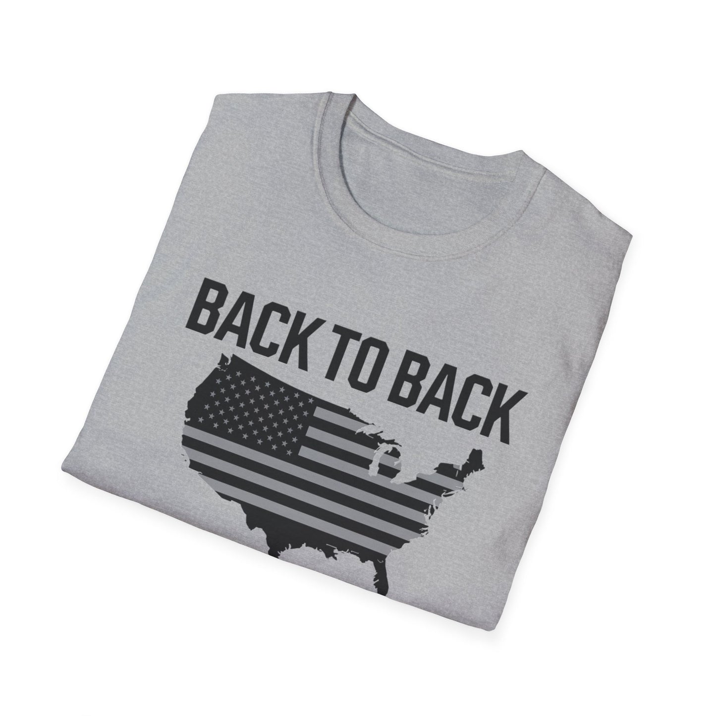 Patriotic Unisex Softstyle T-Shirt – ‘Back to Back World War Champs’