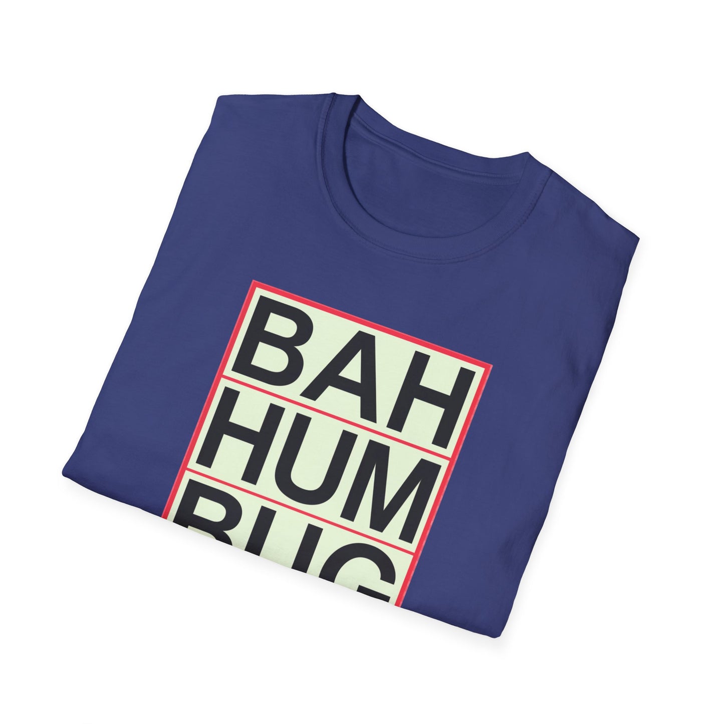 Bah Humbug Unisex Softstyle T-Shirt, Funny Christmas Shirt, Holiday Humor Tee, Gift for Grumpy Friends, Festive Casualwear