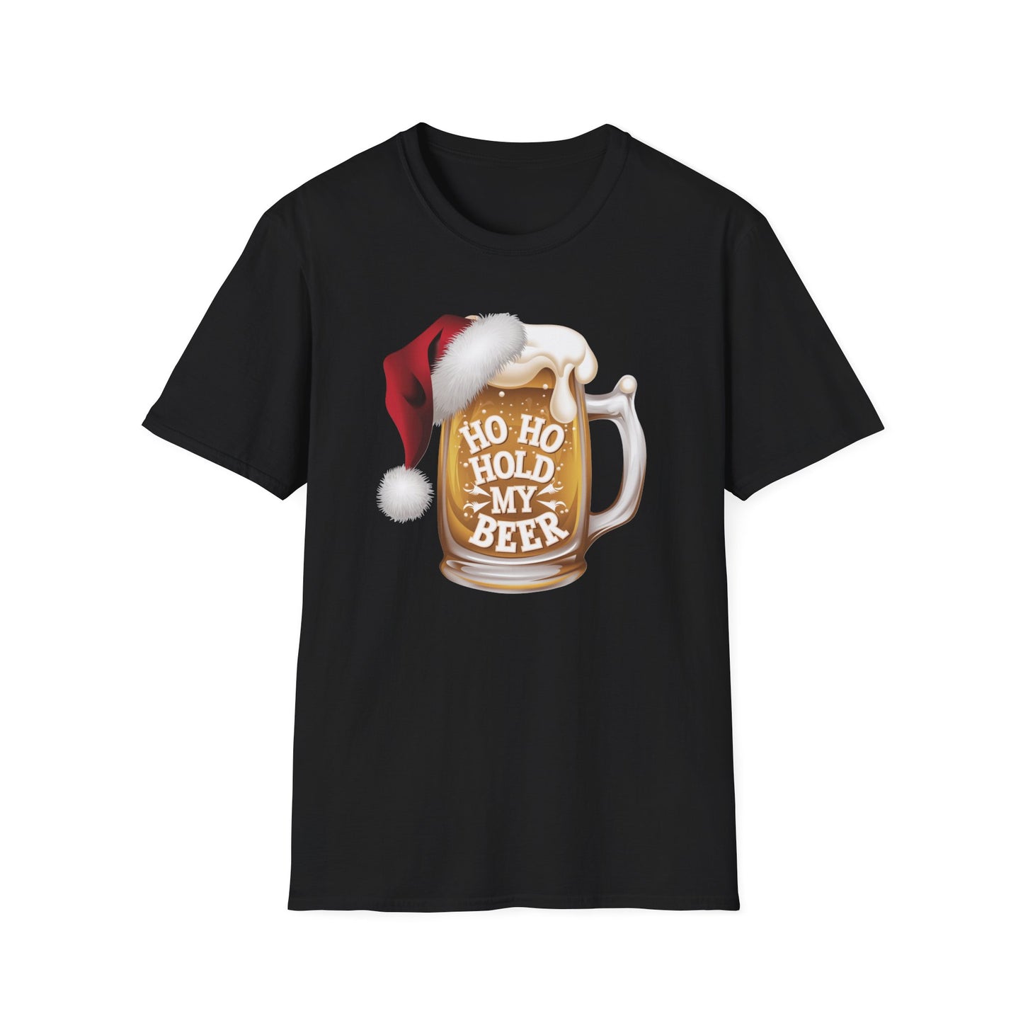 Funny Christmas T-Shirt, Ho Ho Hold My Beer Shirt, Holiday Party Tee, Unisex Graphic Tee, Gift for Beer Lovers