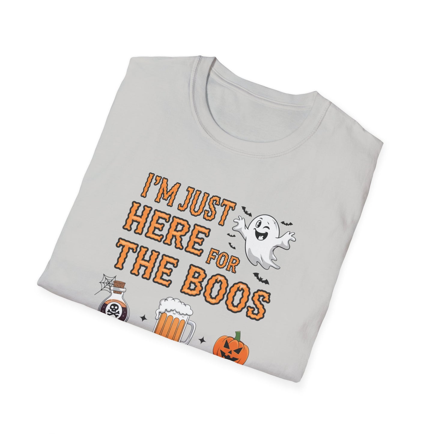 Halloween Ghost Graphic Tee, Unisex Softstyle T-Shirt, Funny Halloween Shirt, Fall Apparel, Spooky Party Outfit, Gifts for October