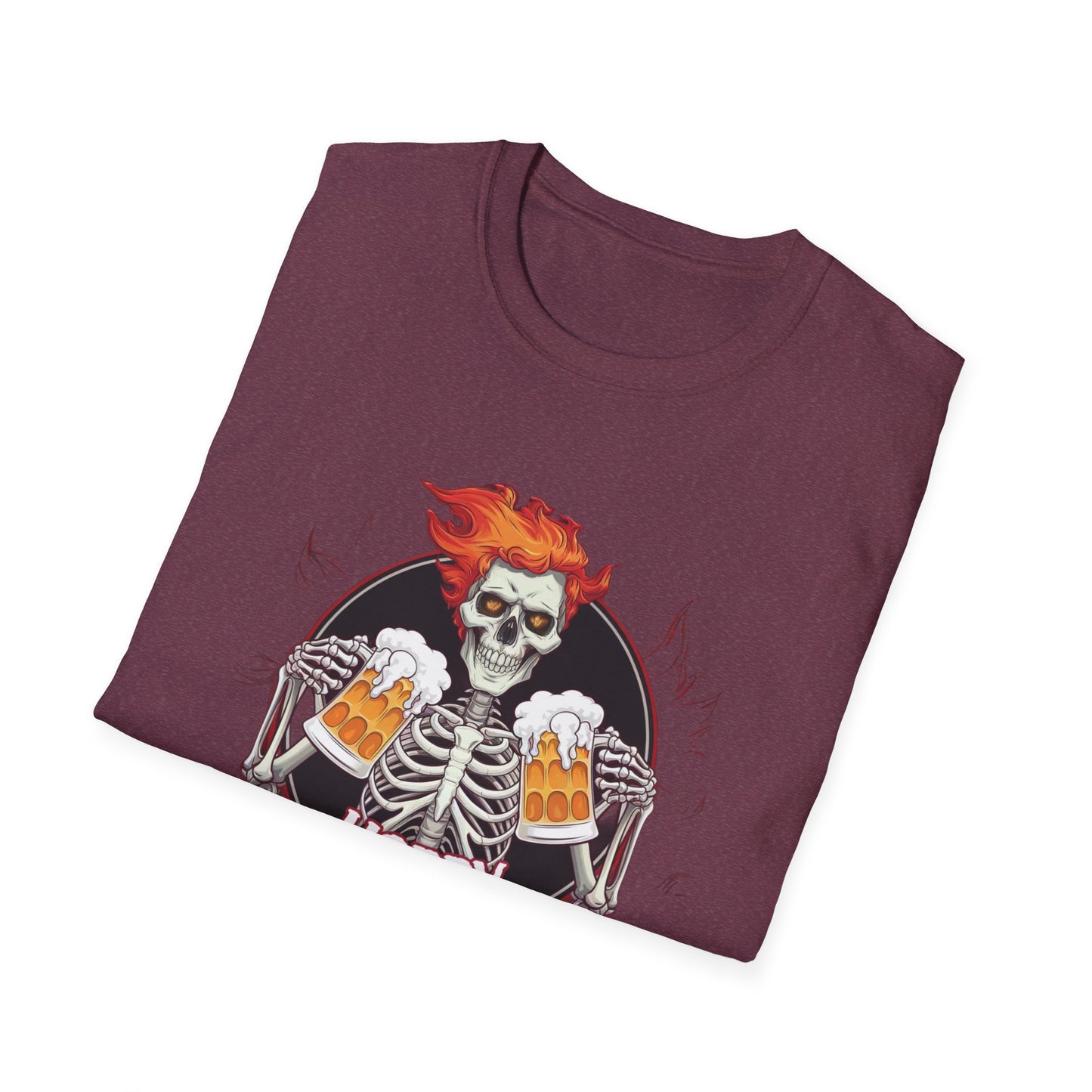 Halloween Skeleton T-Shirt, Unisex Softstyle Tee, Spooky Party Shirt, Halloween Costume Top, Gift for Halloween Lovers