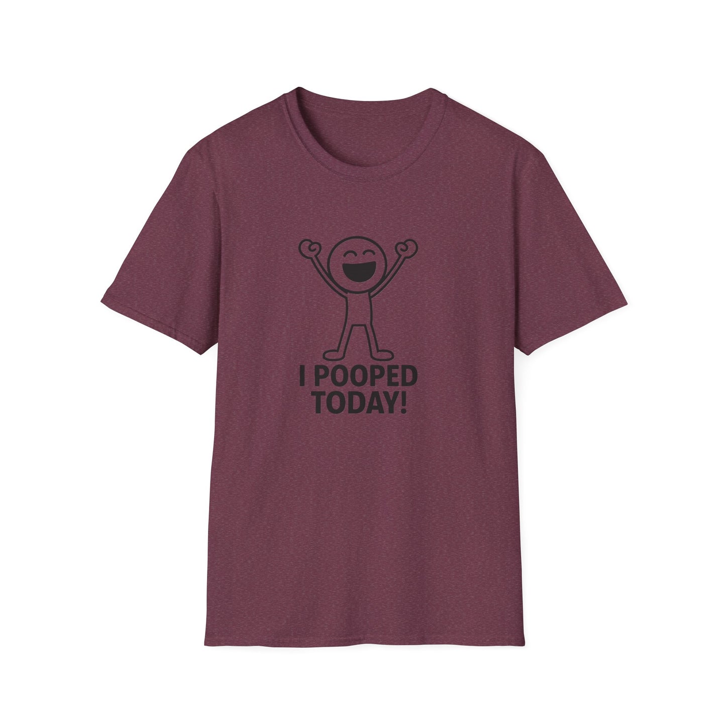 Funny Unisex Softstyle T-Shirt - "I Pooped Today!" Playful Humor Tee for Kids and Adults