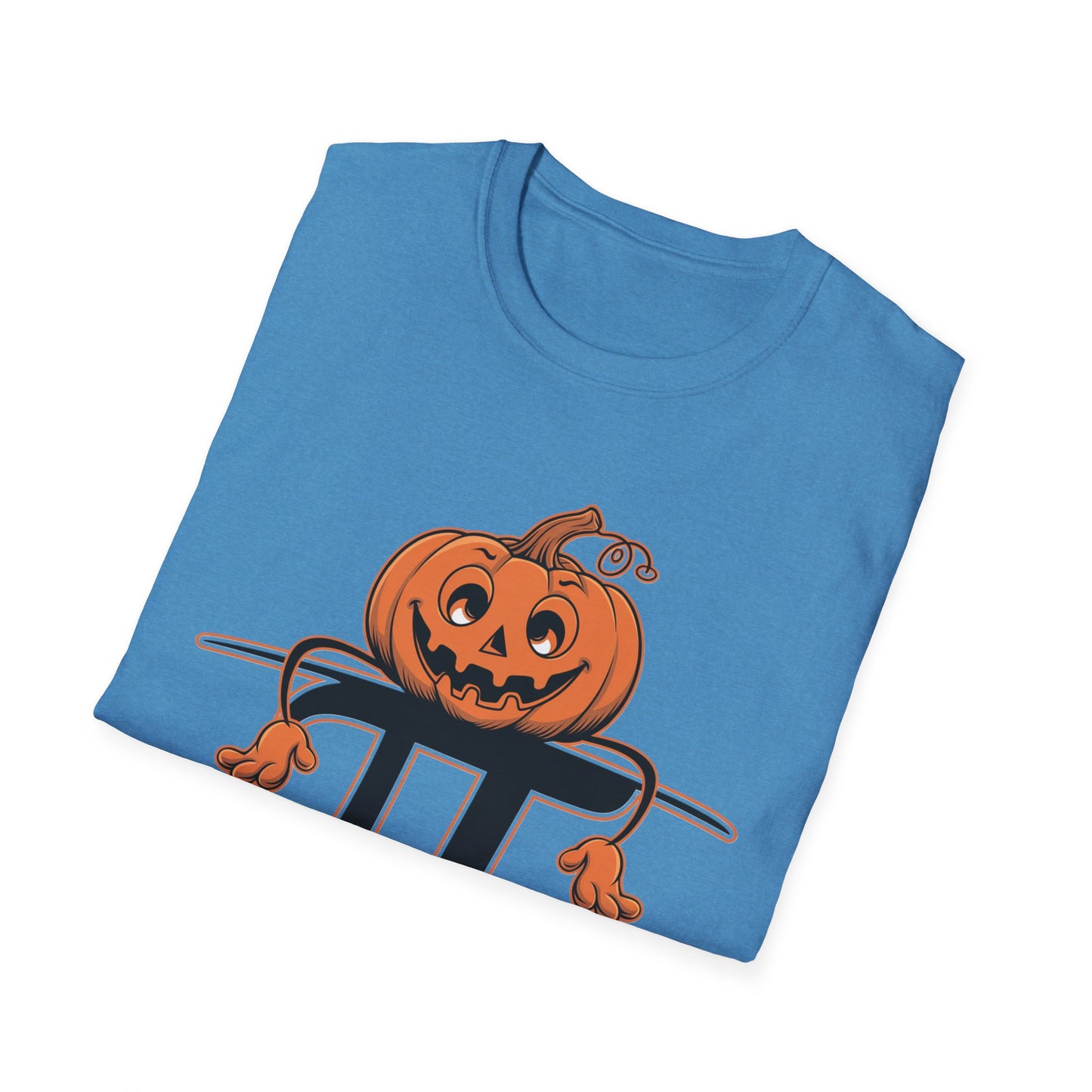 Funny Pumpkin Pi Unisex Softstyle T-Shirt - Halloween Tee, Math Lover Shirt, Fall Apparel, Seasonal Gift, Casual Outfit