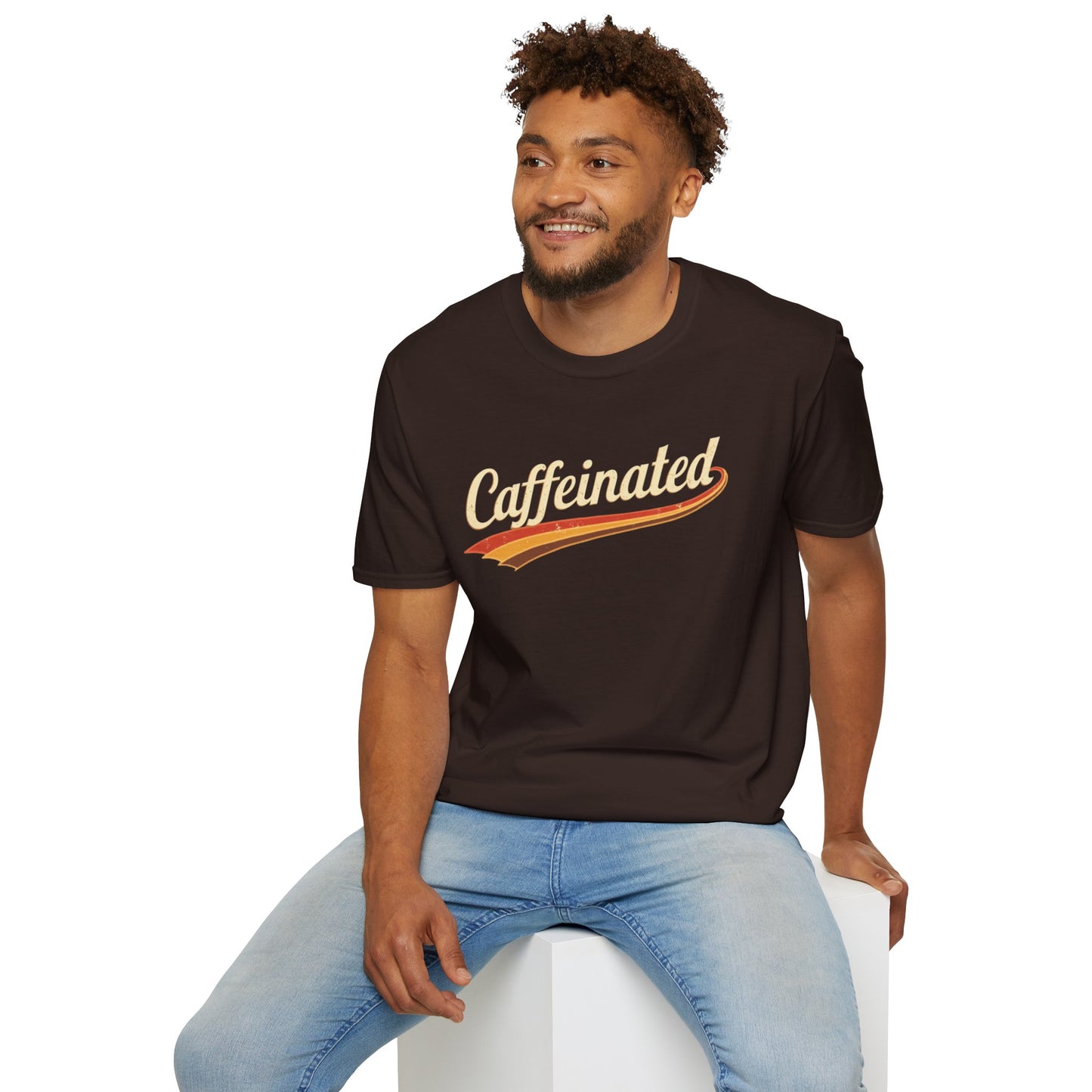 Caffeinated Unisex T-Shirt - Softstyle Casual Tee, Coffee Lover Gift, Daily Wear, Birthday Present, Relaxed Fit
