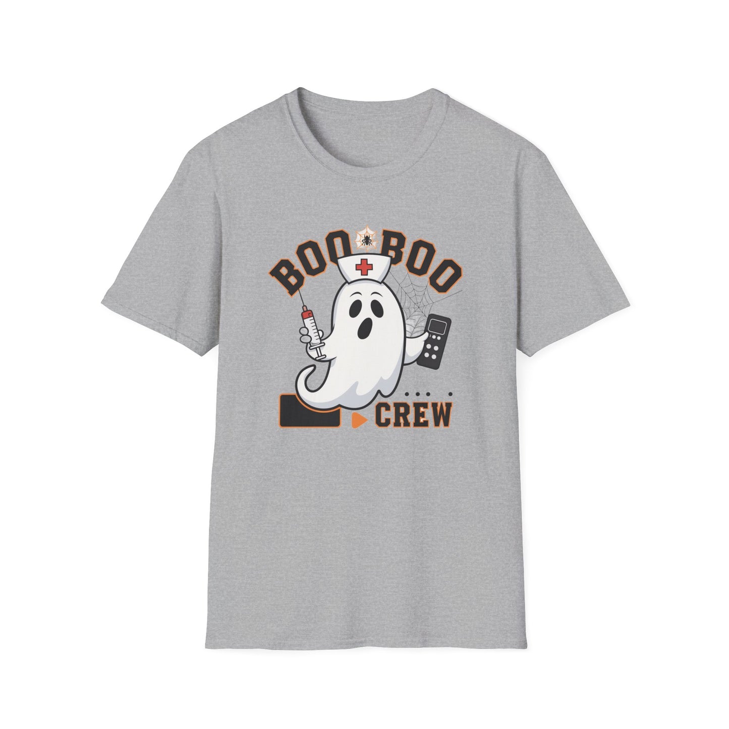 Boo Boo Crew T-Shirt, Softstyle Tee for Halloween, Ghost Nurse Shirt, Fun Family Costume Top, Spooky Comedy Dress-Up