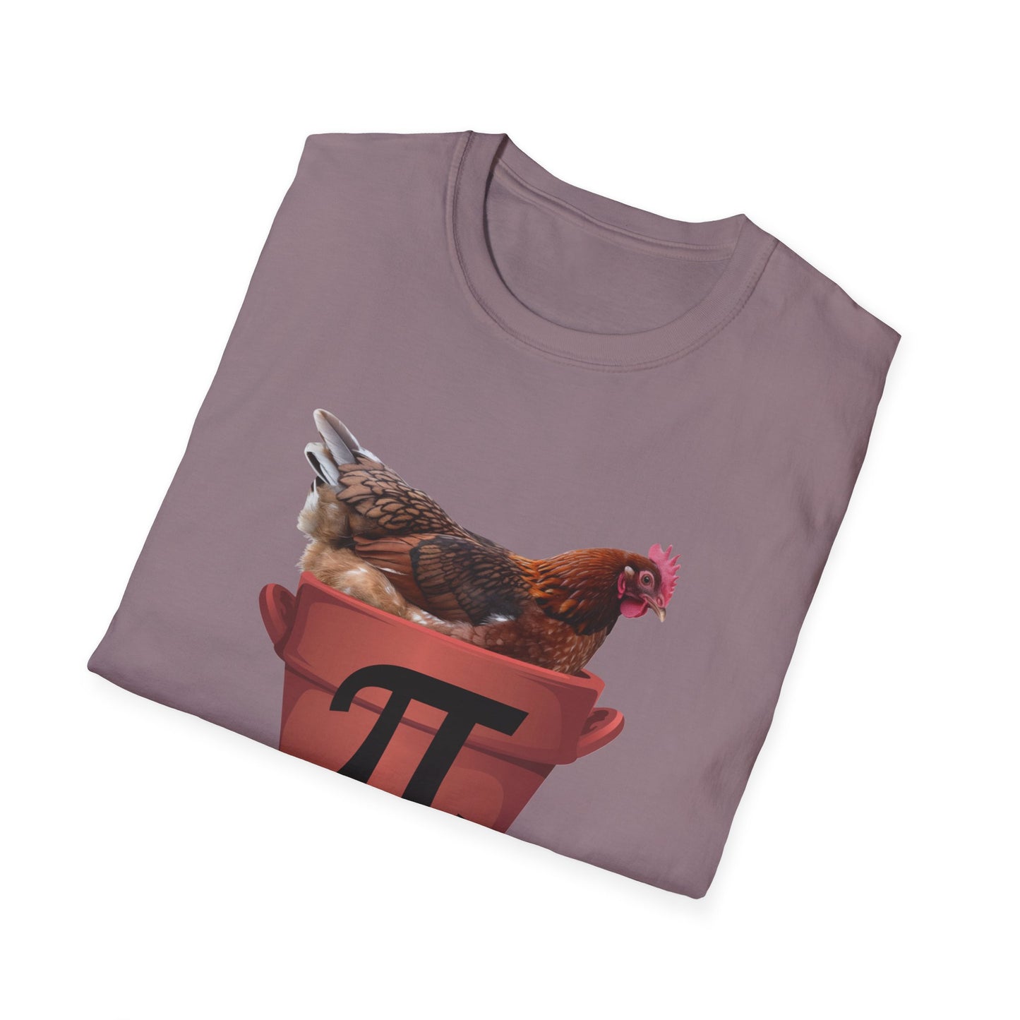 Funny Chicken Pi Unisex Softstyle T-Shirt - Quirky Math Humor Tee