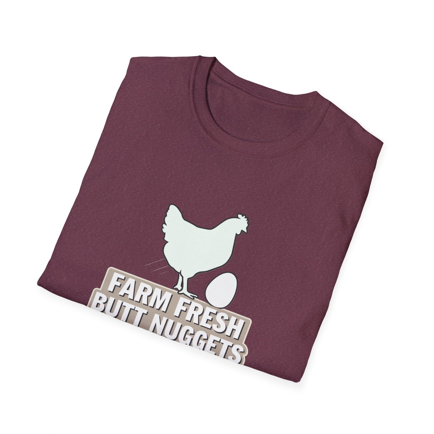 Farm Fresh Butt Nuggets Unisex T-Shirt - Fun Chicken Graphic Tee