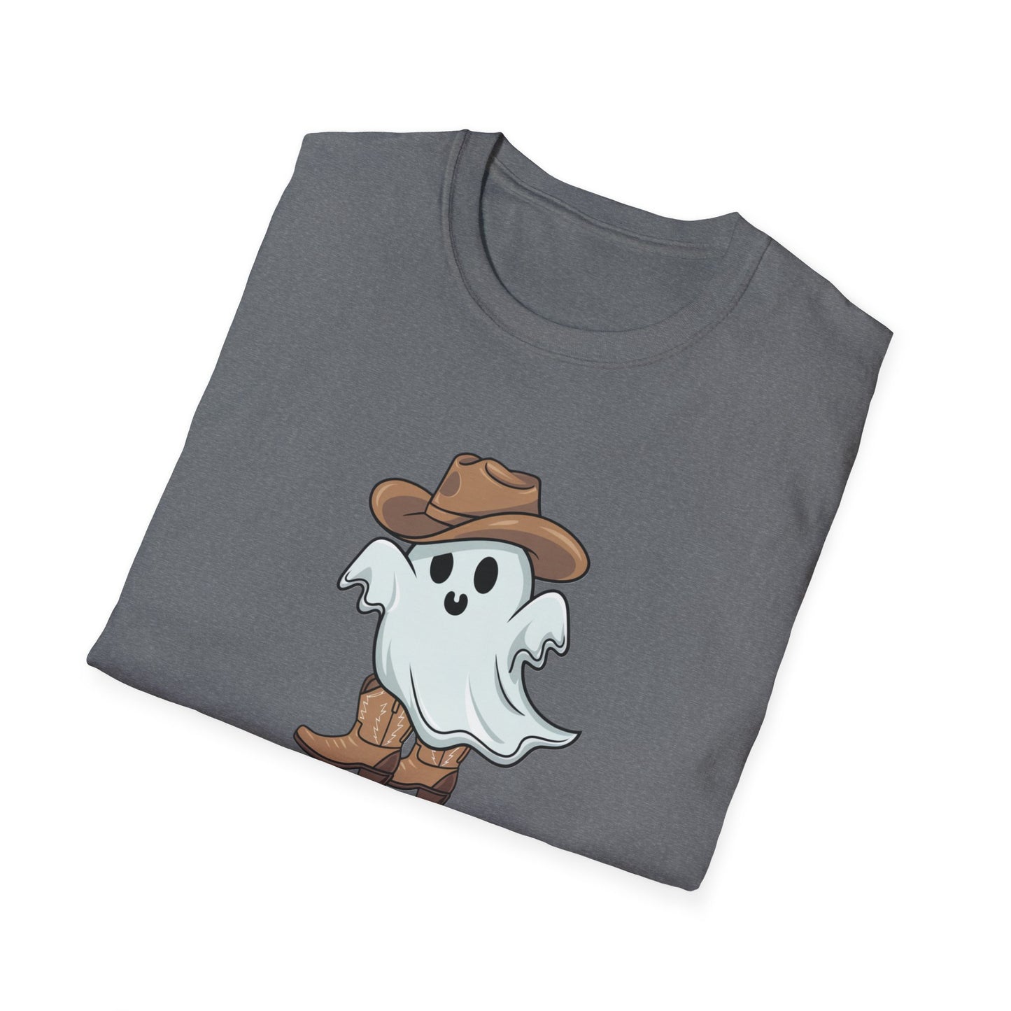 Ghostly Cowboy T-Shirt, Fun Halloween Tee, Spooky Ghost Shirt, Unisex Graphic Shirt, Witchy Casual Wear, Cute Halloween Gift