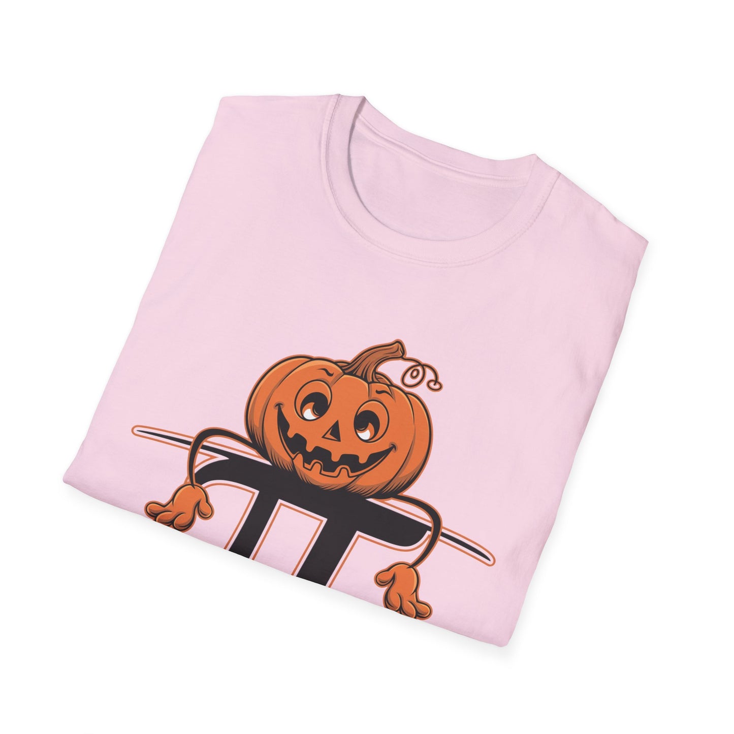 Funny Pumpkin Pi Unisex Softstyle T-Shirt - Halloween Tee, Math Lover Shirt, Fall Apparel, Seasonal Gift, Casual Outfit