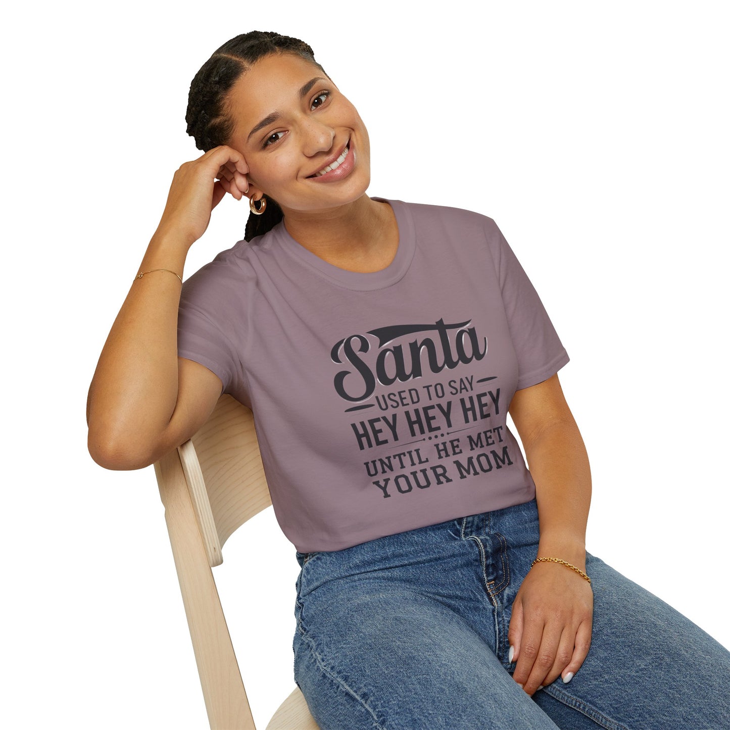 Funny Santa T-Shirt for Christmas, Holiday Shirt, Unisex Graphic Tee, Gift for Mom, Family Gathering Tee, Fun Holiday Apparel