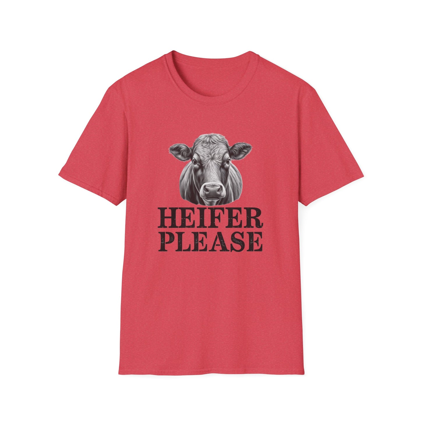 Heifer Please Unisex Softstyle T-Shirt - Fun Farm Animal Tee for Animal Lovers