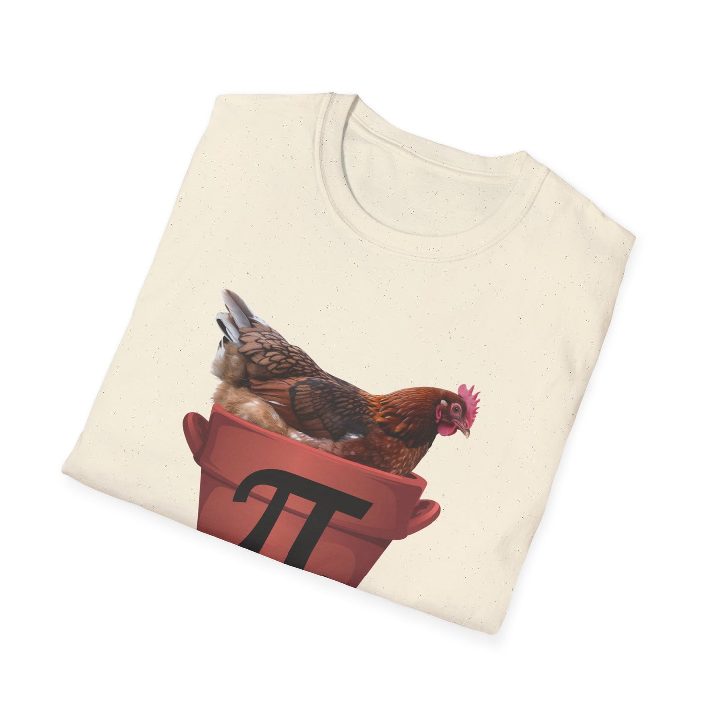 Funny Chicken Pi Unisex Softstyle T-Shirt - Quirky Math Humor Tee