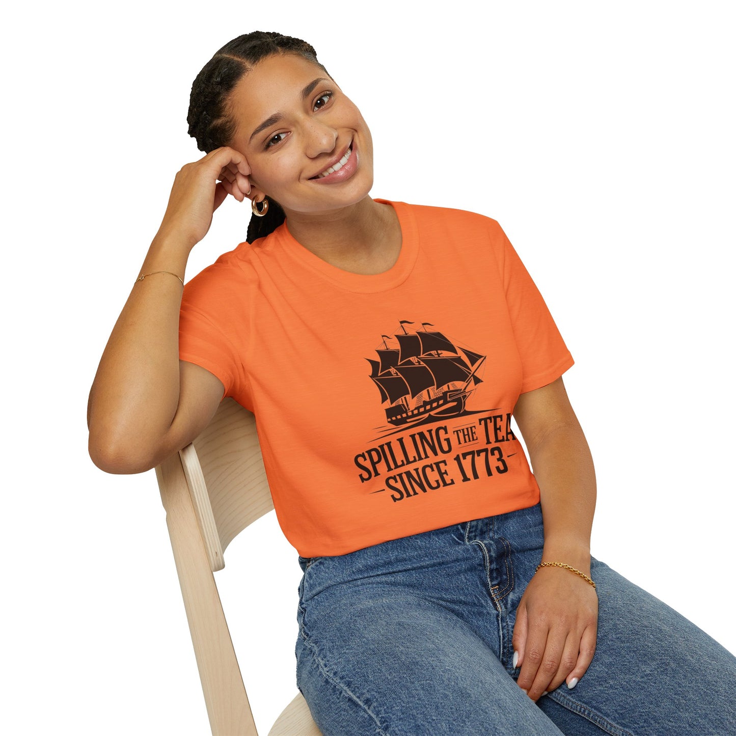 Spilling the Tea T-Shirt | Unisex Softstyle Tee for Tea Lovers and History Buffs