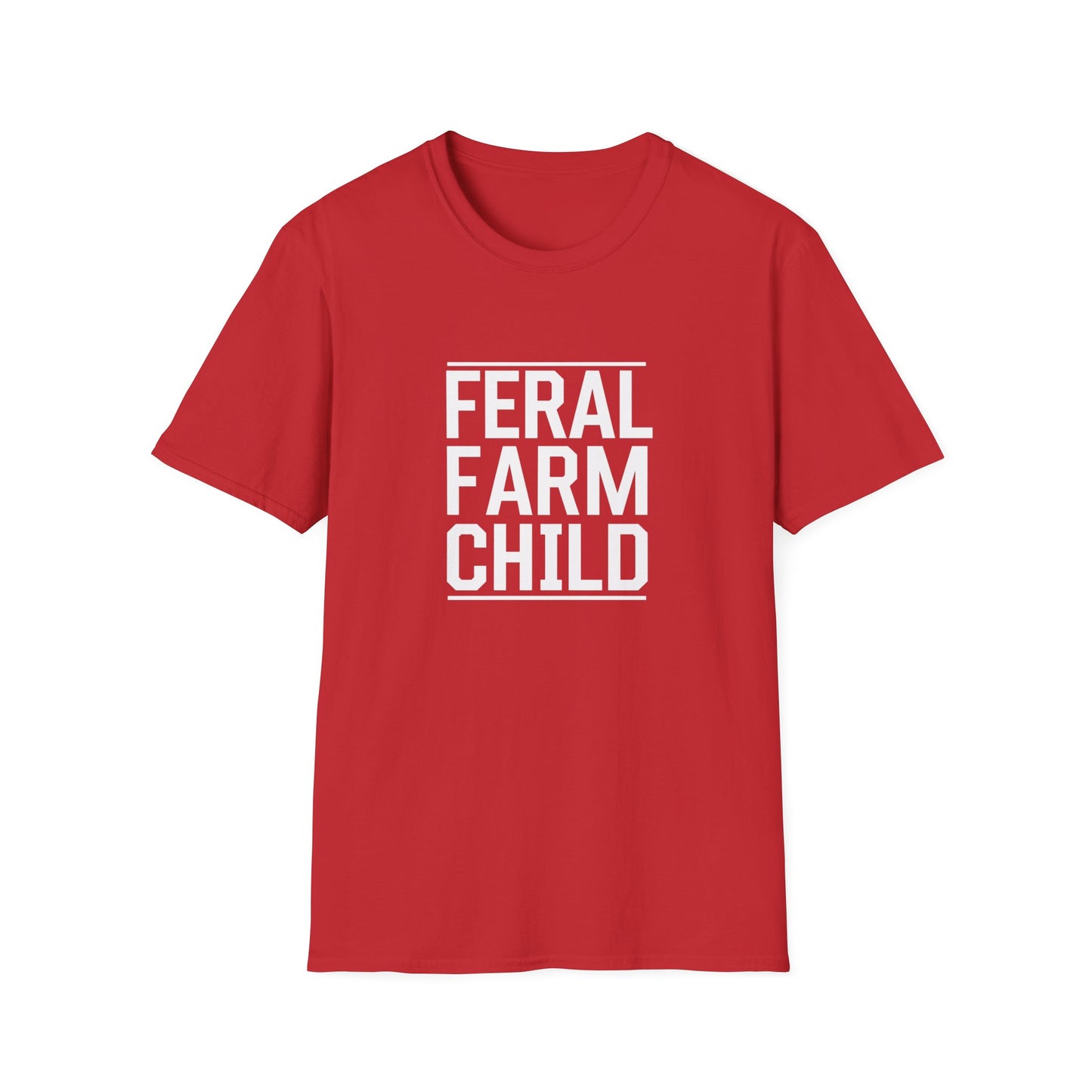 Feral Farm Child Unisex Softstyle T-Shirt - Perfect for Young Farmers & Nature Lovers