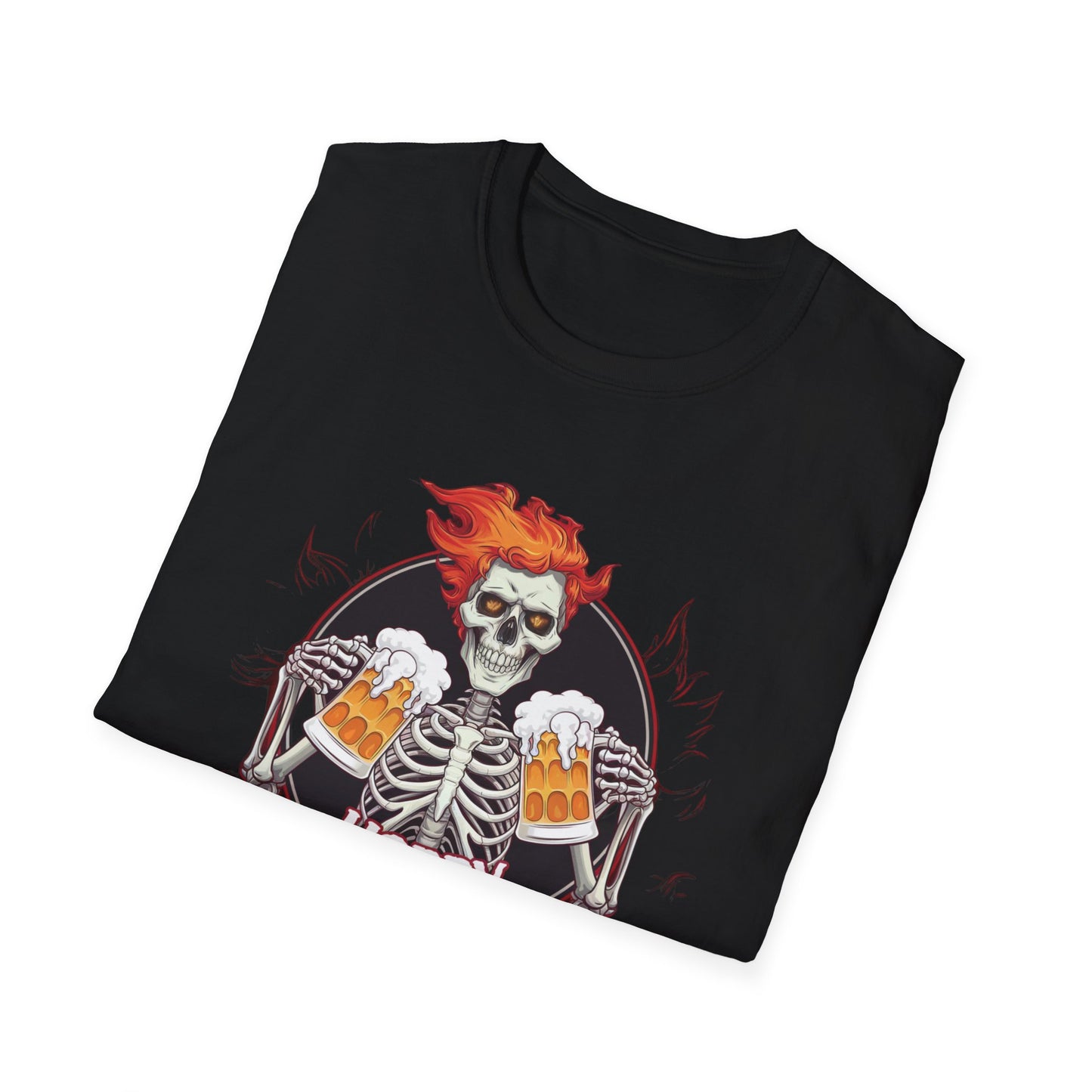 Halloween Skeleton T-Shirt, Unisex Softstyle Tee, Spooky Party Shirt, Halloween Costume Top, Gift for Halloween Lovers