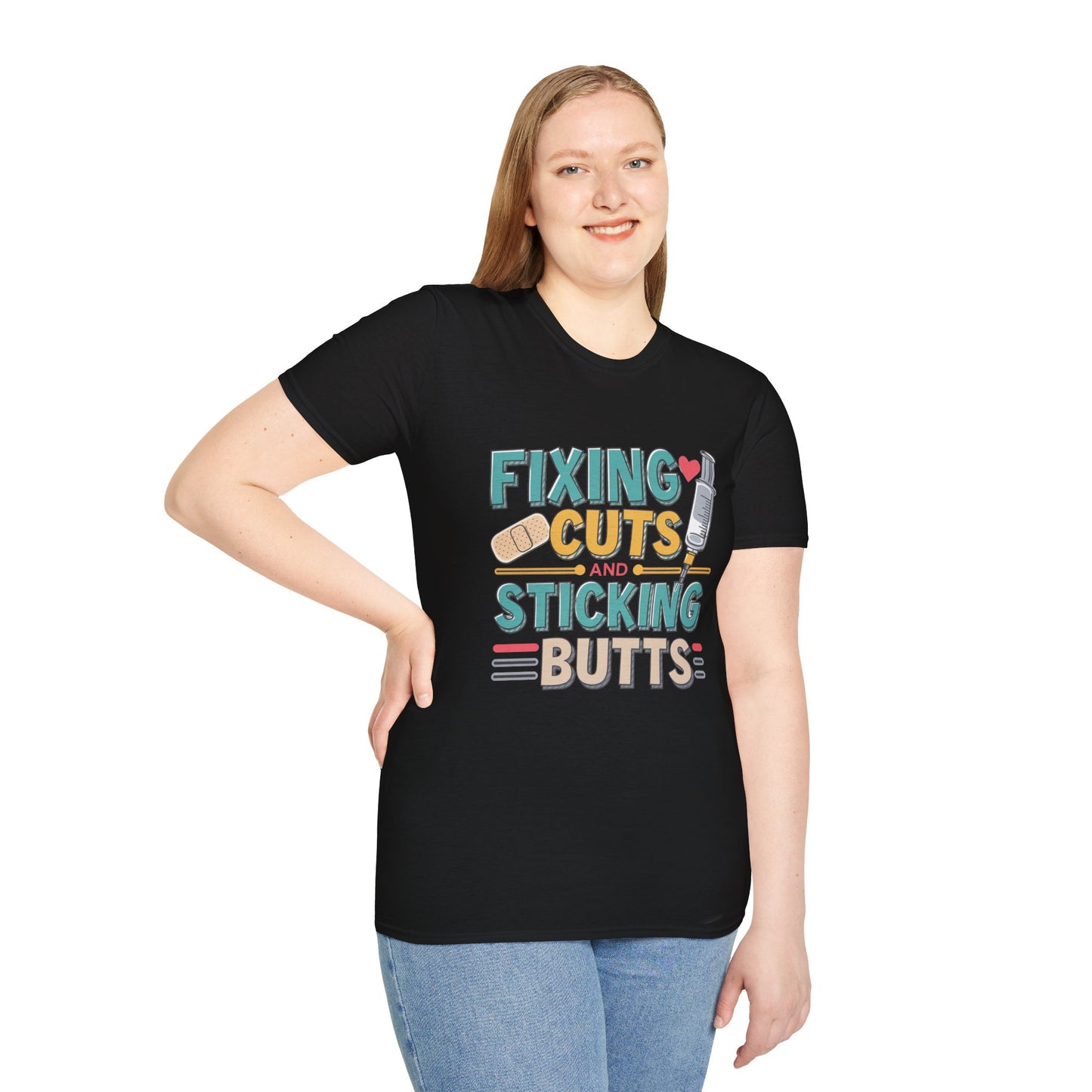 Funny Nurse T-Shirt - Fixing Cuts and Sticking Butts