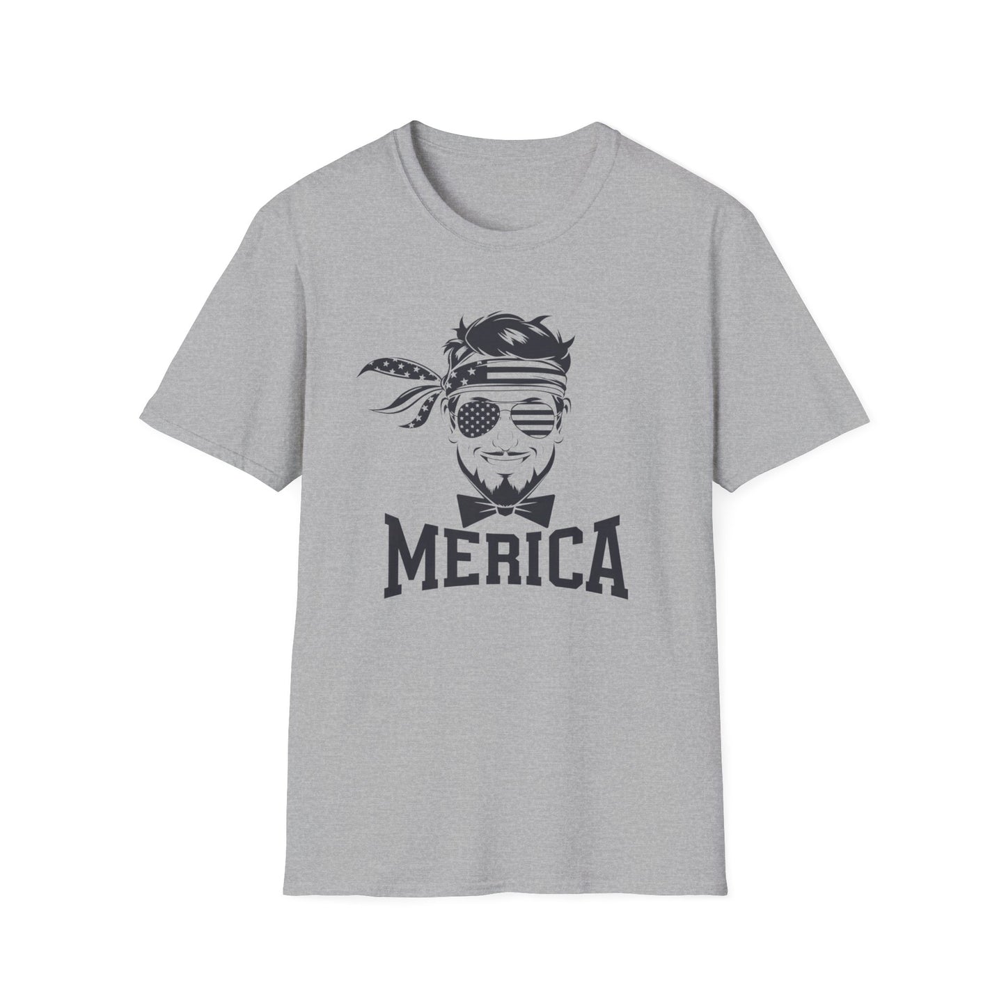 Merica Graphic T-Shirt - Softstyle Unisex Tee for Independence Day & Casual Wear