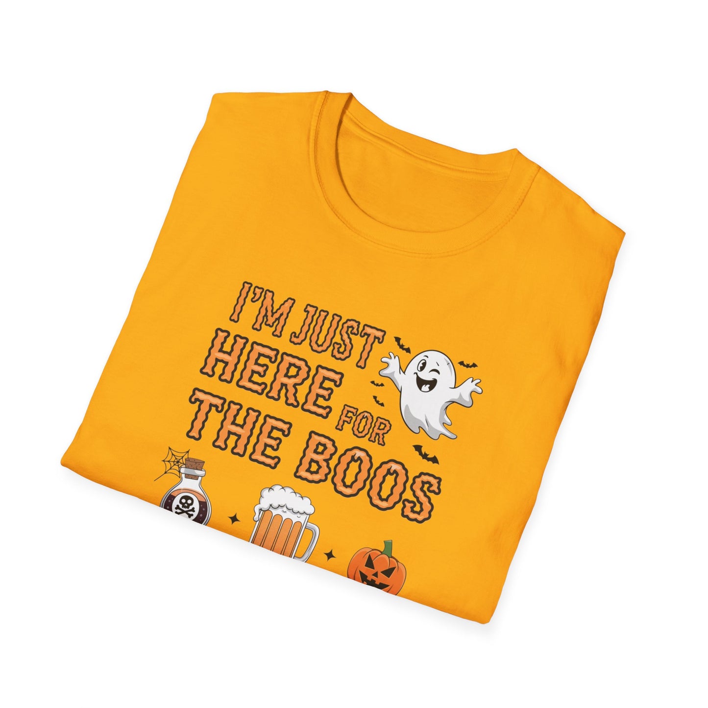 Halloween Ghost Graphic Tee, Unisex Softstyle T-Shirt, Funny Halloween Shirt, Fall Apparel, Spooky Party Outfit, Gifts for October