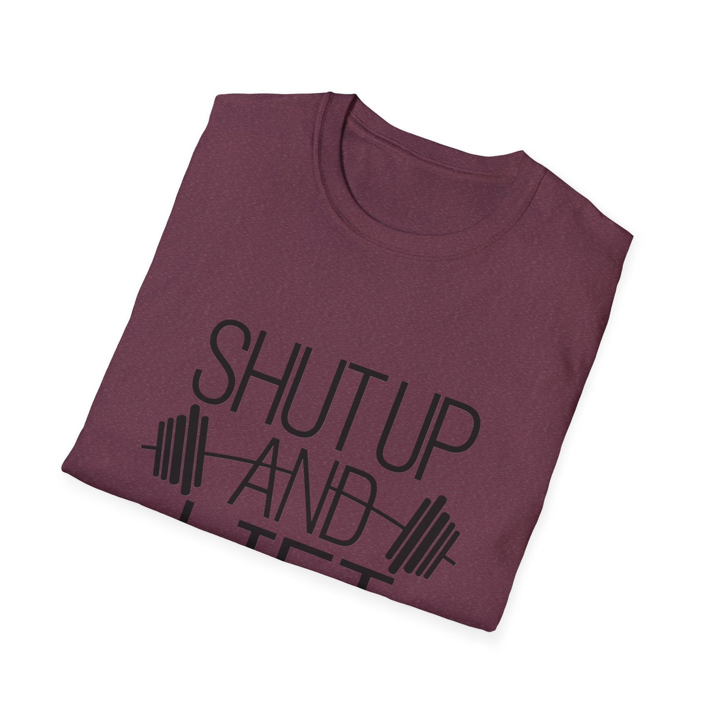 Fitness Motivation T-Shirt - "Shut Up and Lift" - Unisex Softstyle Tee for Gym Enthusiasts