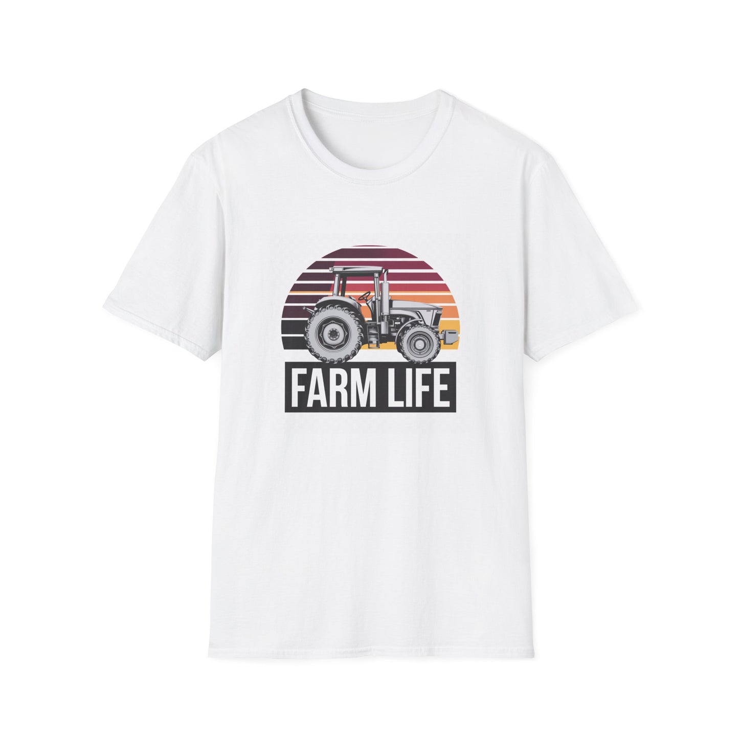 Farm Life Unisex Softstyle T-Shirt - Vintage Tractor Graphic Tee