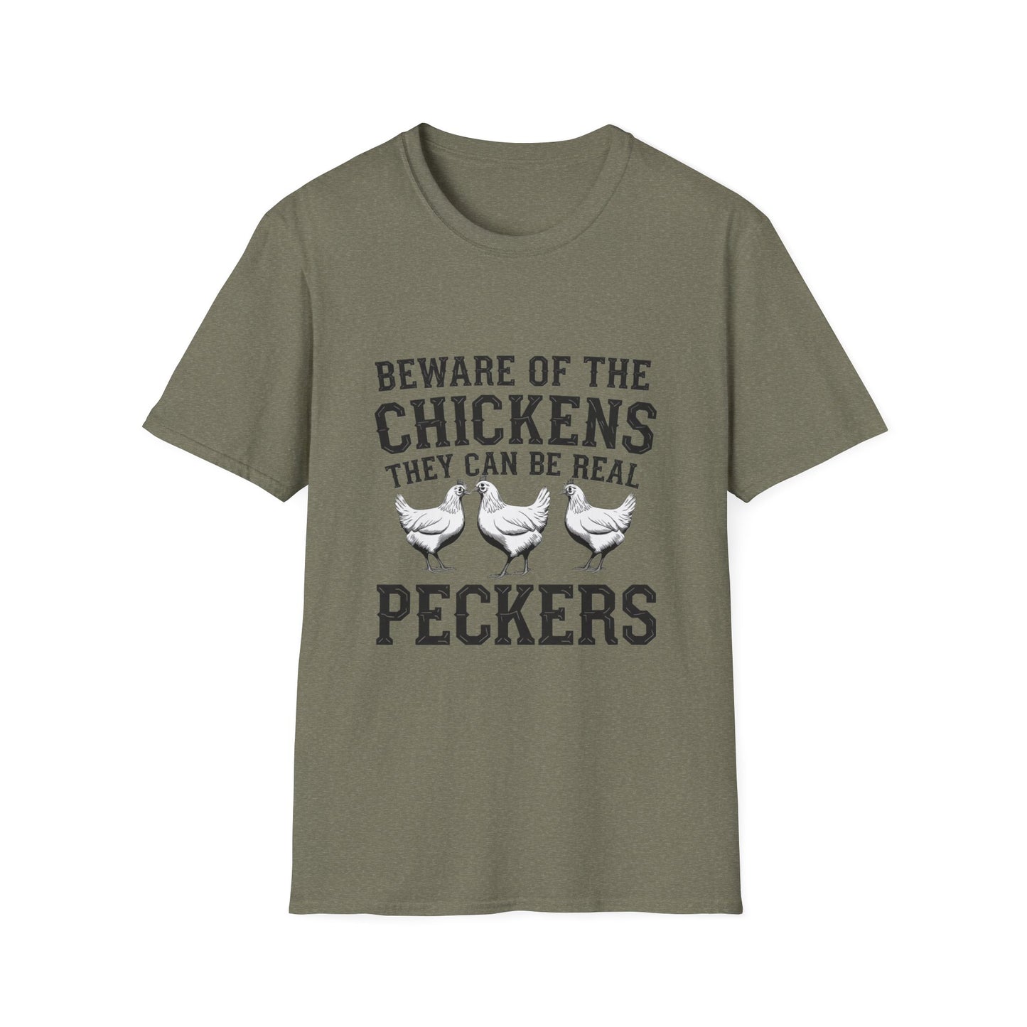 Funny Chicken T-Shirt - Beware of the Peckers