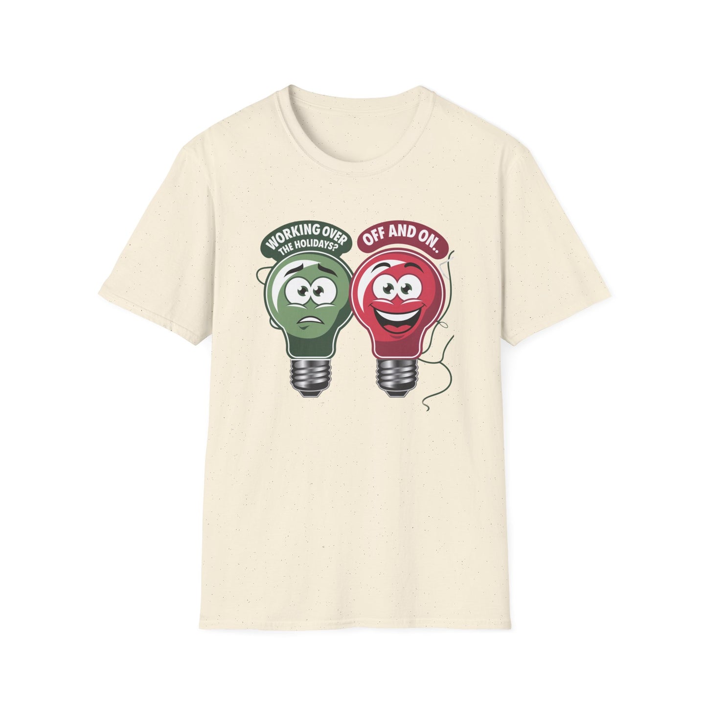 Fun Light Bulb Graphic T-Shirt, Quirky Gift for Dad, Humor Tee for Work, Perfect for Holidays, Unisex Softstyle Tee