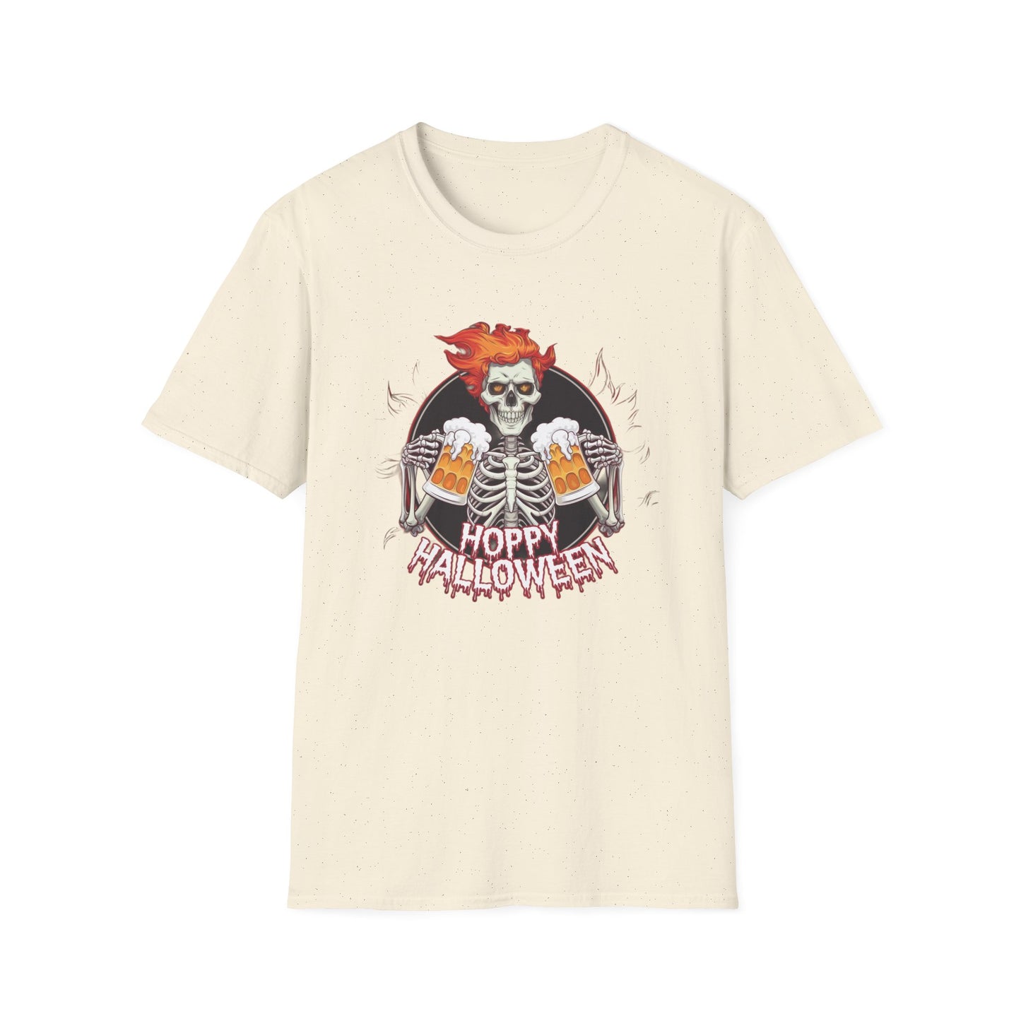 Halloween Skeleton T-Shirt, Unisex Softstyle Tee, Spooky Party Shirt, Halloween Costume Top, Gift for Halloween Lovers