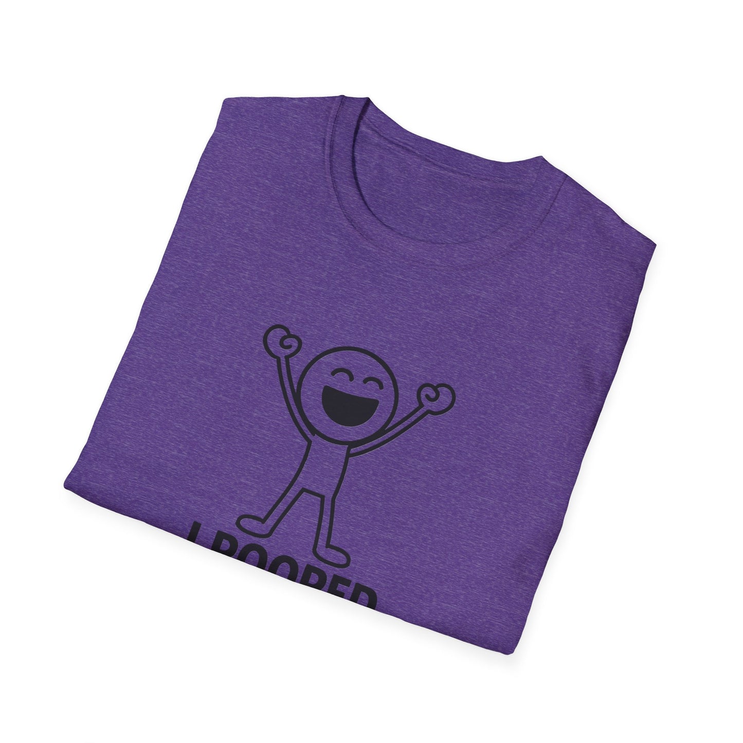 Funny Unisex Softstyle T-Shirt - "I Pooped Today!" Playful Humor Tee for Kids and Adults
