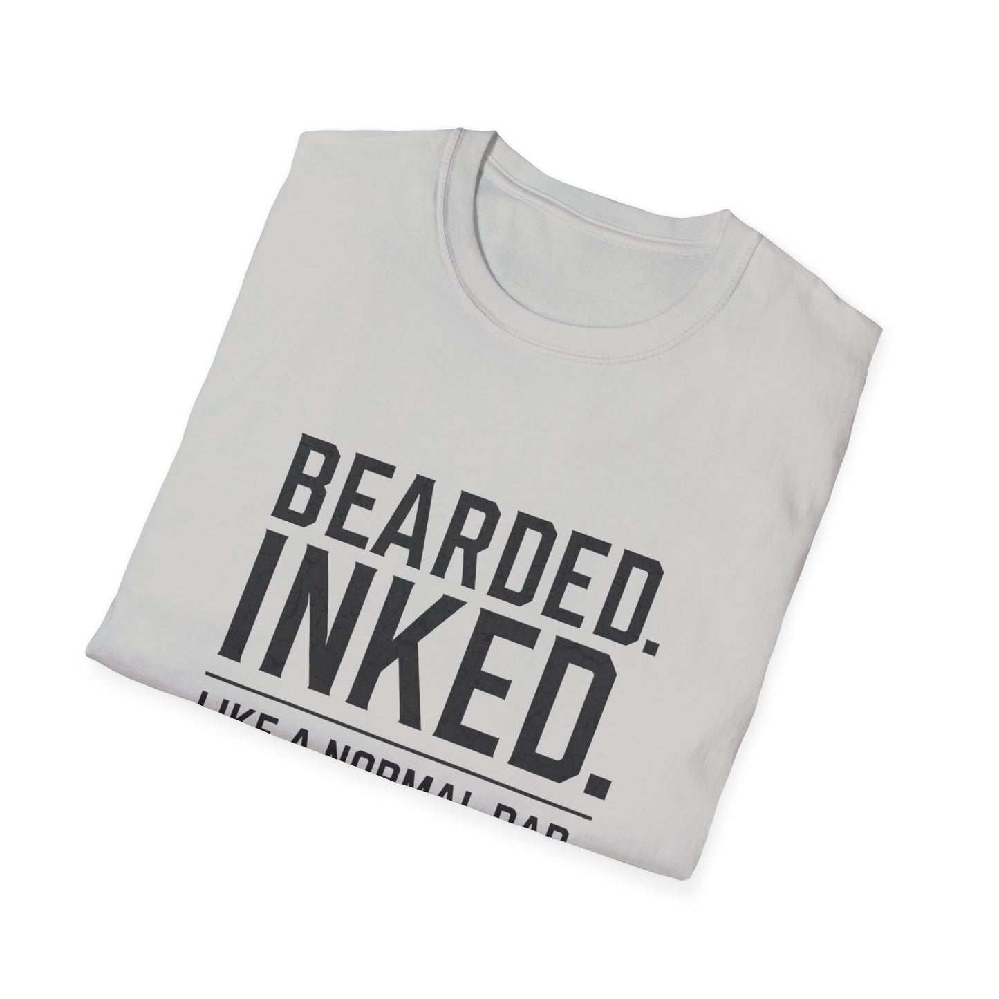 Bearded Dad T-Shirt, Funny Gift for Father's Day, Unisex Softstyle Tee, Casual Wear, Inked Dad Apparel, Perfect for Dads