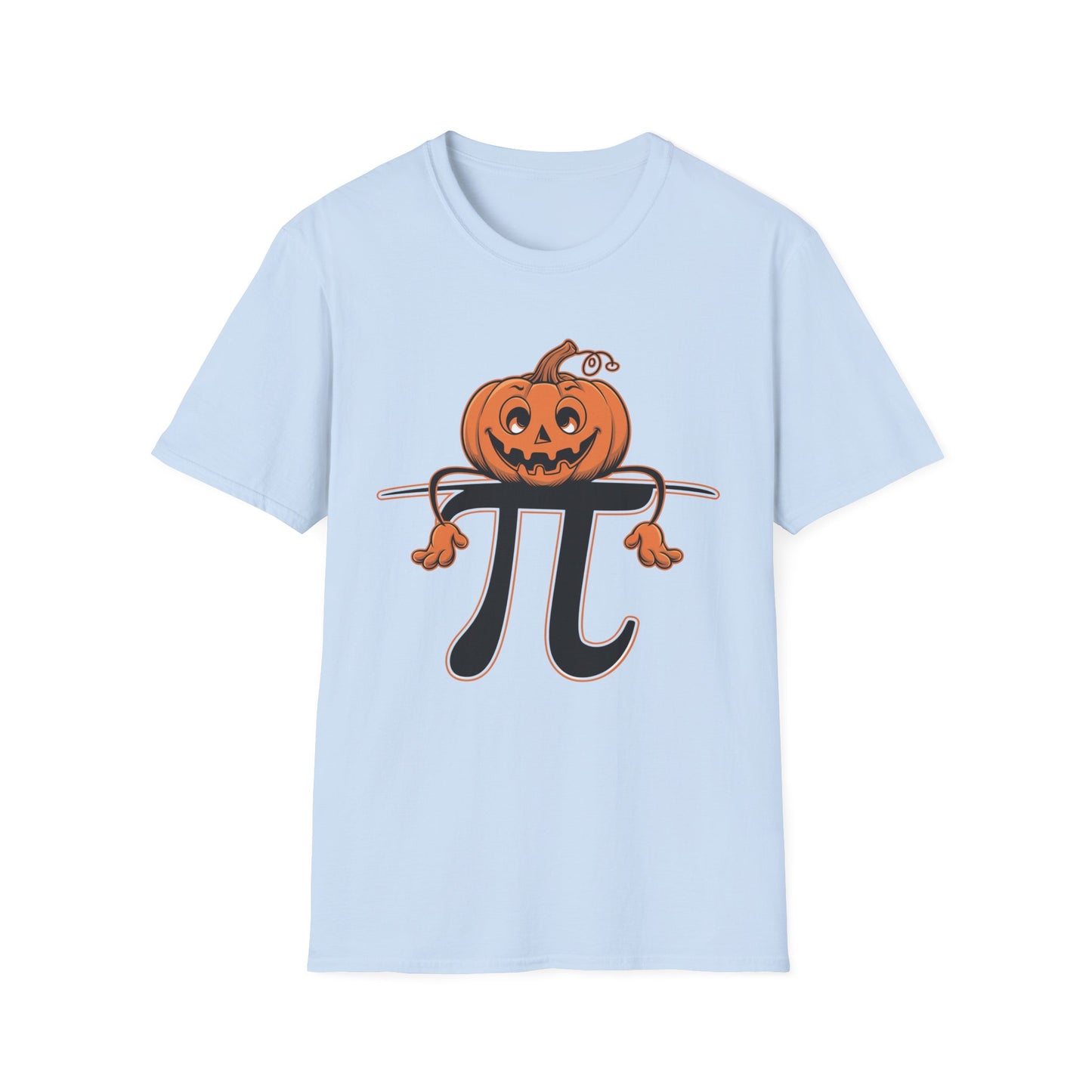 Funny Pumpkin Pi Unisex Softstyle T-Shirt - Halloween Tee, Math Lover Shirt, Fall Apparel, Seasonal Gift, Casual Outfit