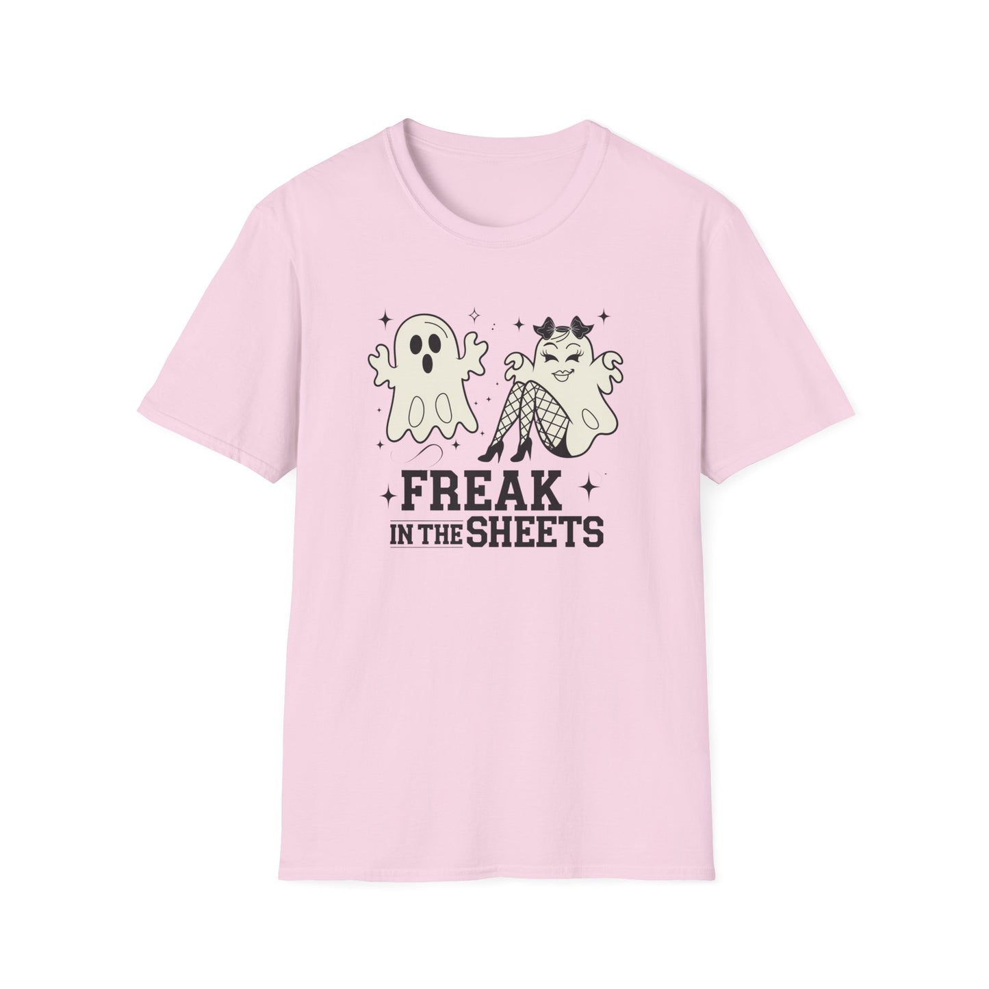 Freak in the Sheets Unisex T-Shirt, Funny Halloween Tee, Ghost & Witch Graphic Shirt, Spooky Season Apparel, Gift for Her