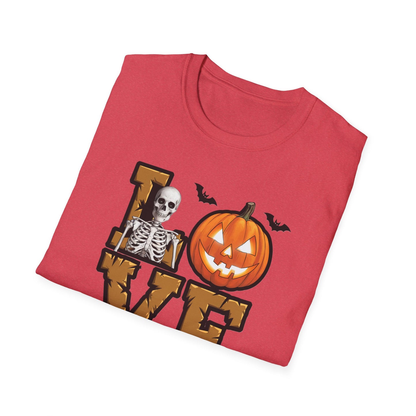 Halloween Skeleton Love T-Shirt, Spooky Graphic Tee, Unisex Fall Apparel, Halloween Costume, Trick or Treat Shirt
