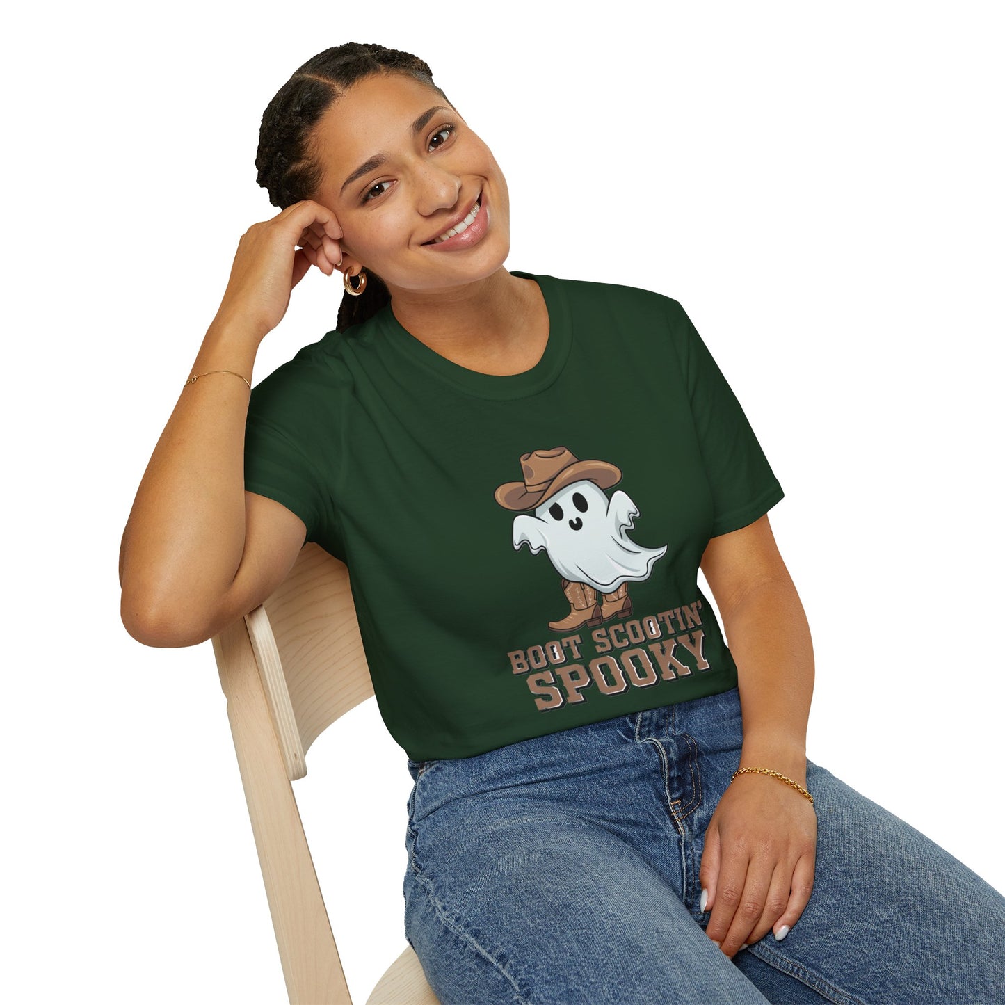 Ghostly Cowboy T-Shirt, Fun Halloween Tee, Spooky Ghost Shirt, Unisex Graphic Shirt, Witchy Casual Wear, Cute Halloween Gift