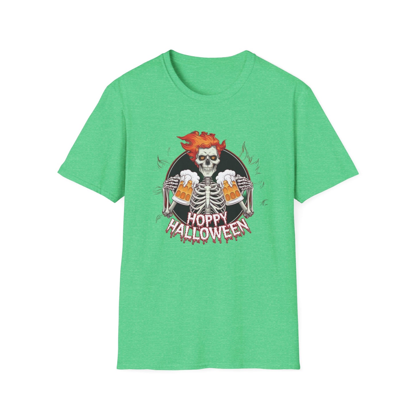 Halloween Skeleton T-Shirt, Unisex Softstyle Tee, Spooky Party Shirt, Halloween Costume Top, Gift for Halloween Lovers
