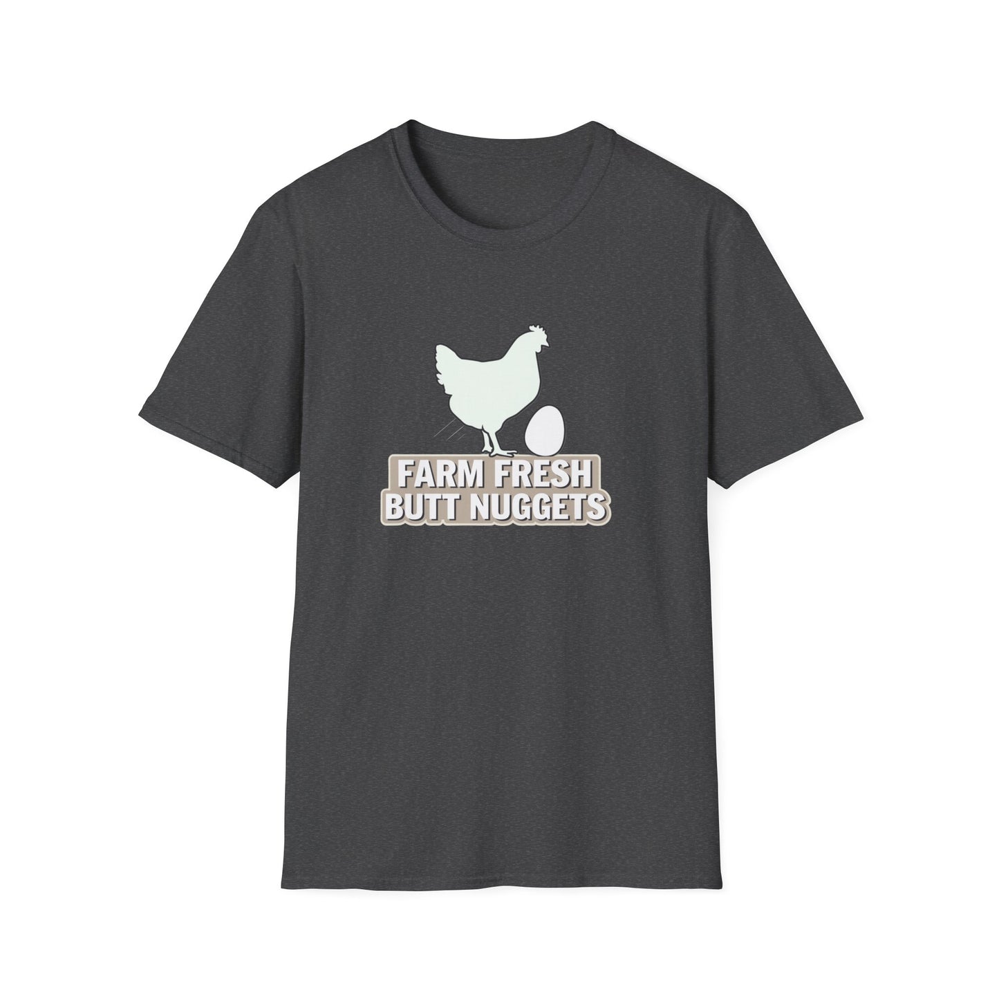 Farm Fresh Butt Nuggets Unisex T-Shirt - Fun Chicken Graphic Tee