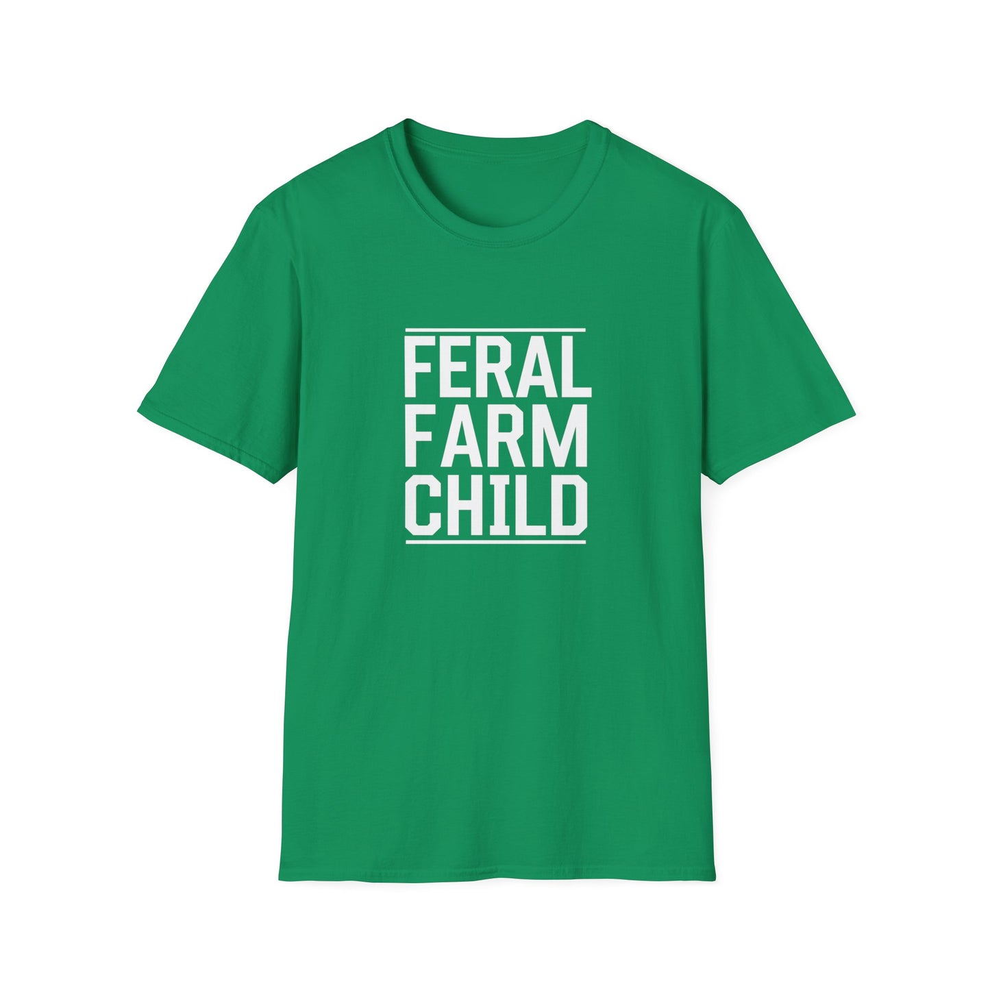 Feral Farm Child Unisex Softstyle T-Shirt - Perfect for Young Farmers & Nature Lovers