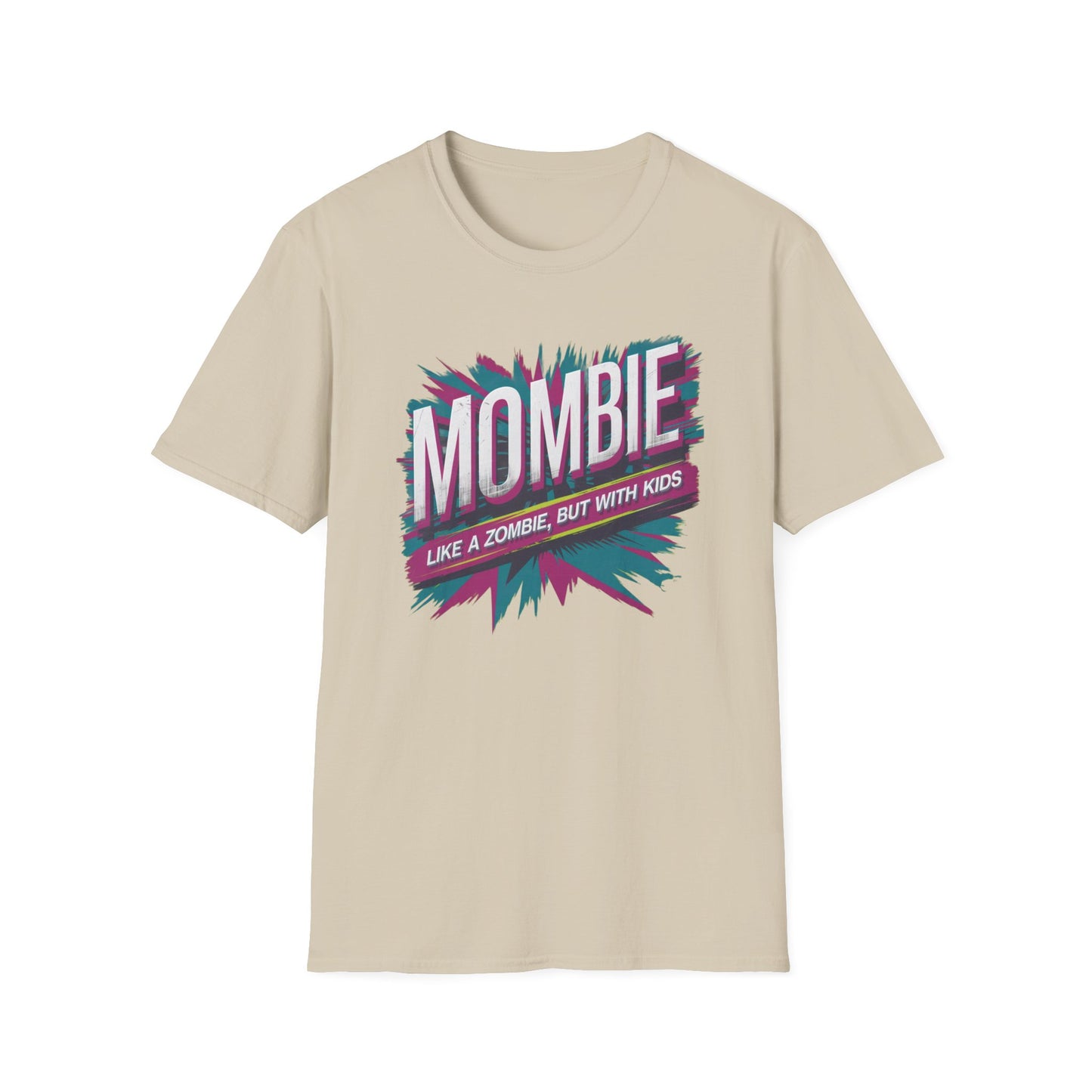 Mombie T-Shirt - Funny Parenting Gift, Unisex Softstyle Tee, Perfect for Moms, Halloween, Gift for New Moms, Casual Wear