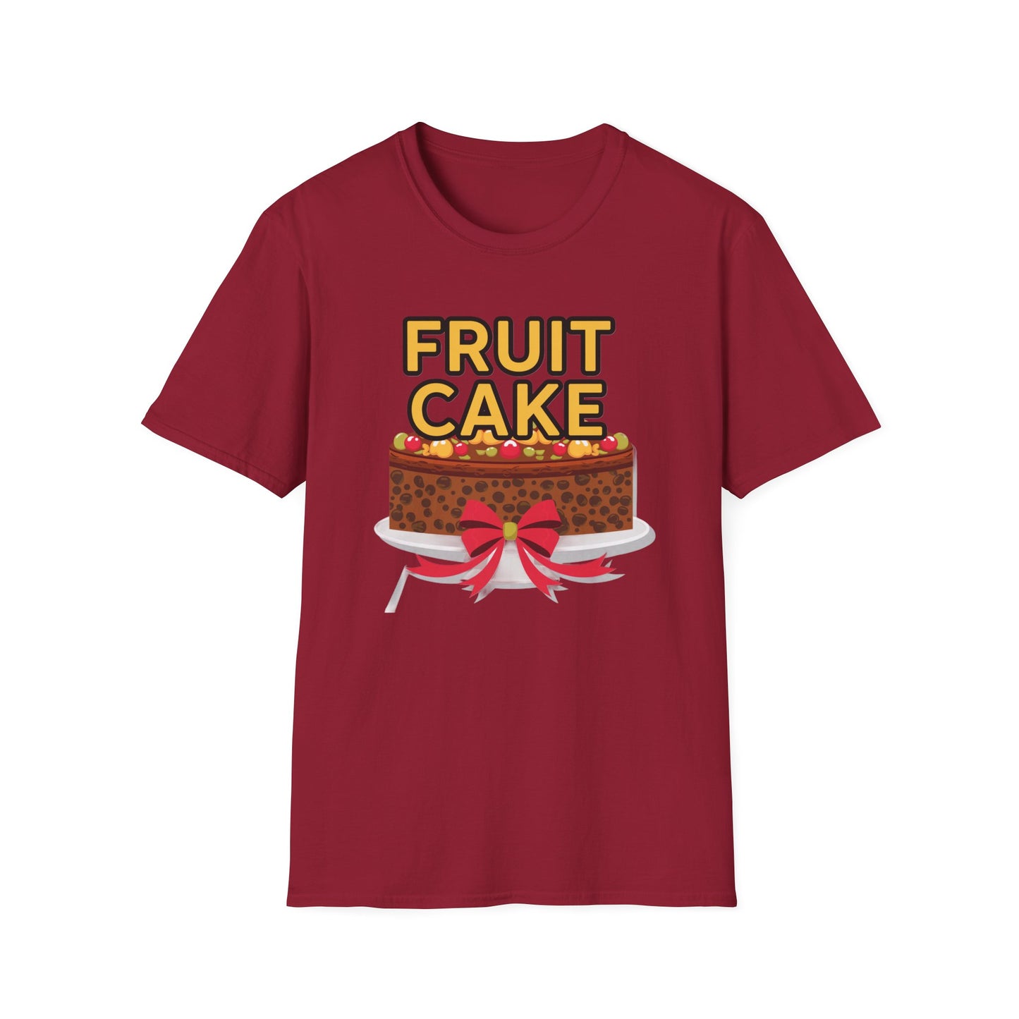 Fruit Cake Fun Unisex Softstyle T-Shirt, Funny Cake Tee, Baking Gift, Holiday Humor Shirt, Birthday or Christmas Apparel