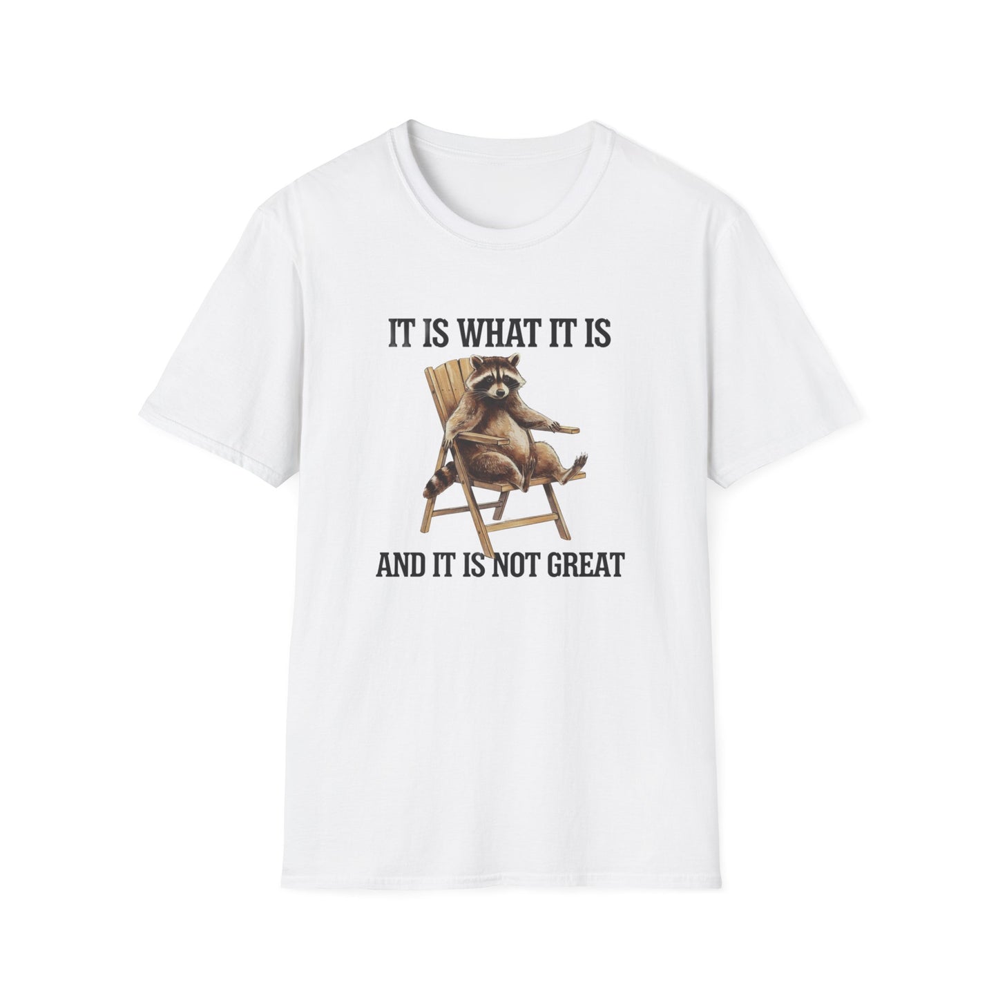 Funny Raccoon T-Shirt, Humorous Unisex Tee, Casual Wear, Gift for Friends, Relaxed Style, Everyday Humor, Animal Lover Shirt