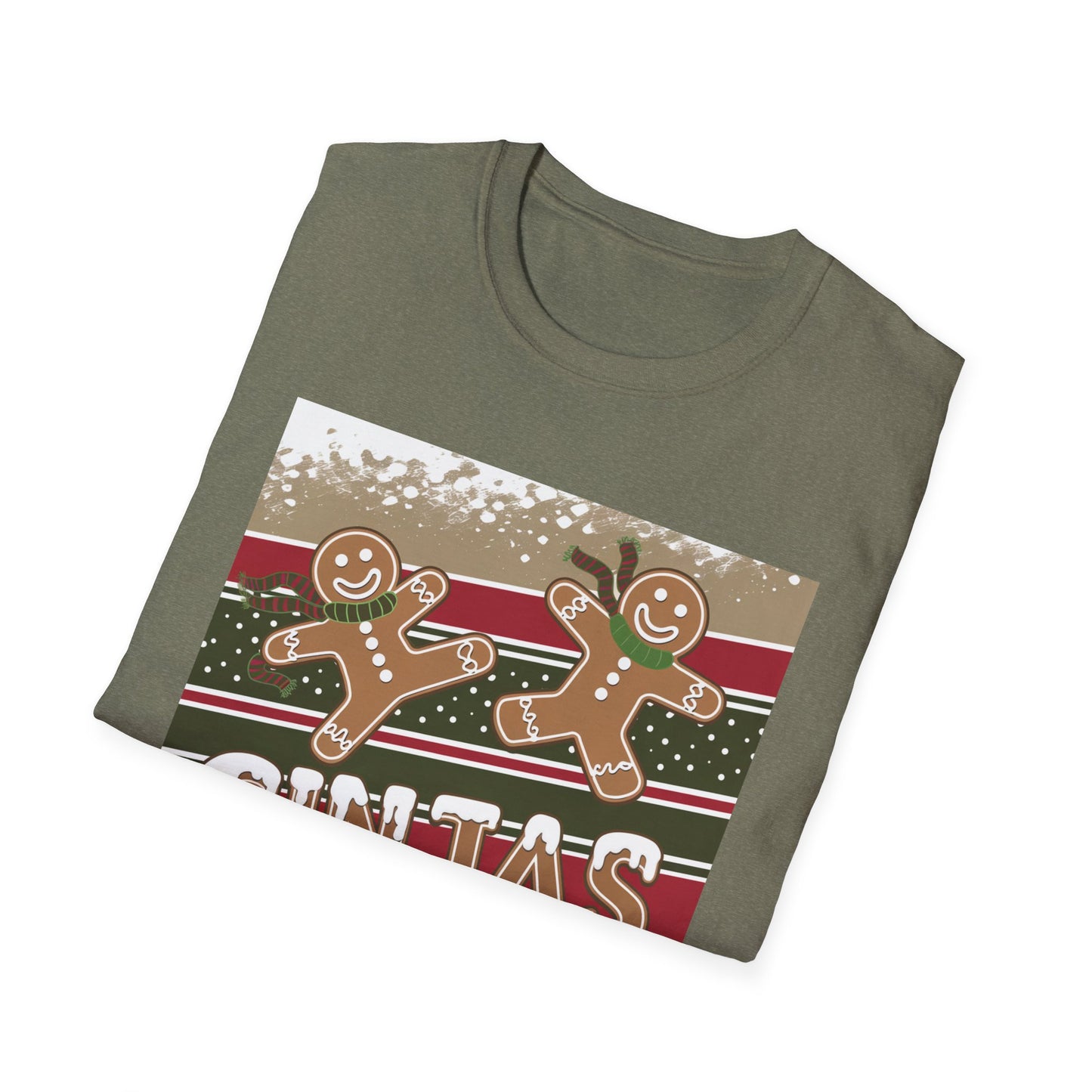 Festive Gingerbread Unisex T-Shirt, Holiday Tee, Christmas Gift, Cozy Shirt, Winter Apparel, Fun Gift Idea