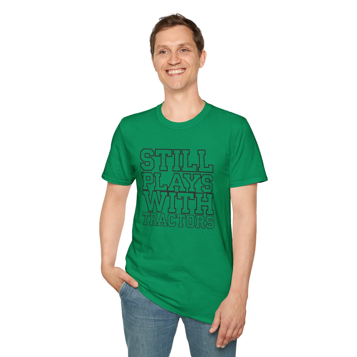Funny Tractor Enthusiast T-Shirt - 'Still Plays With Tractors'